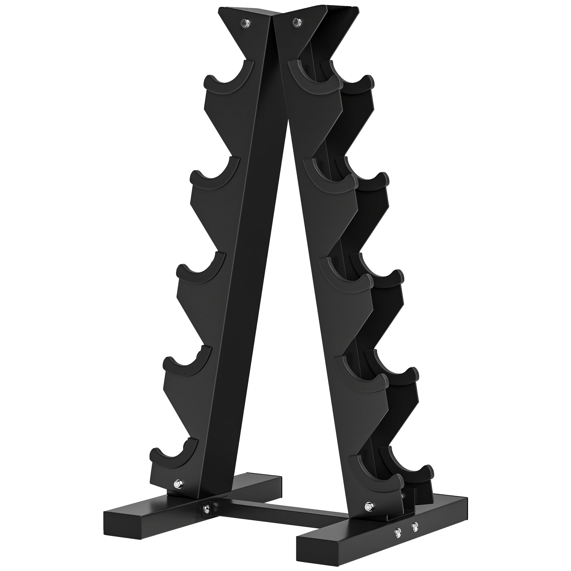 Håndvægtstativ Til 10 Håndvægte, 5 Niveauer, Robust Stålramme, Op Til 100 Kg, Sort, 66 X 35 X 33 Cm Black Friday Aosom Tilbud