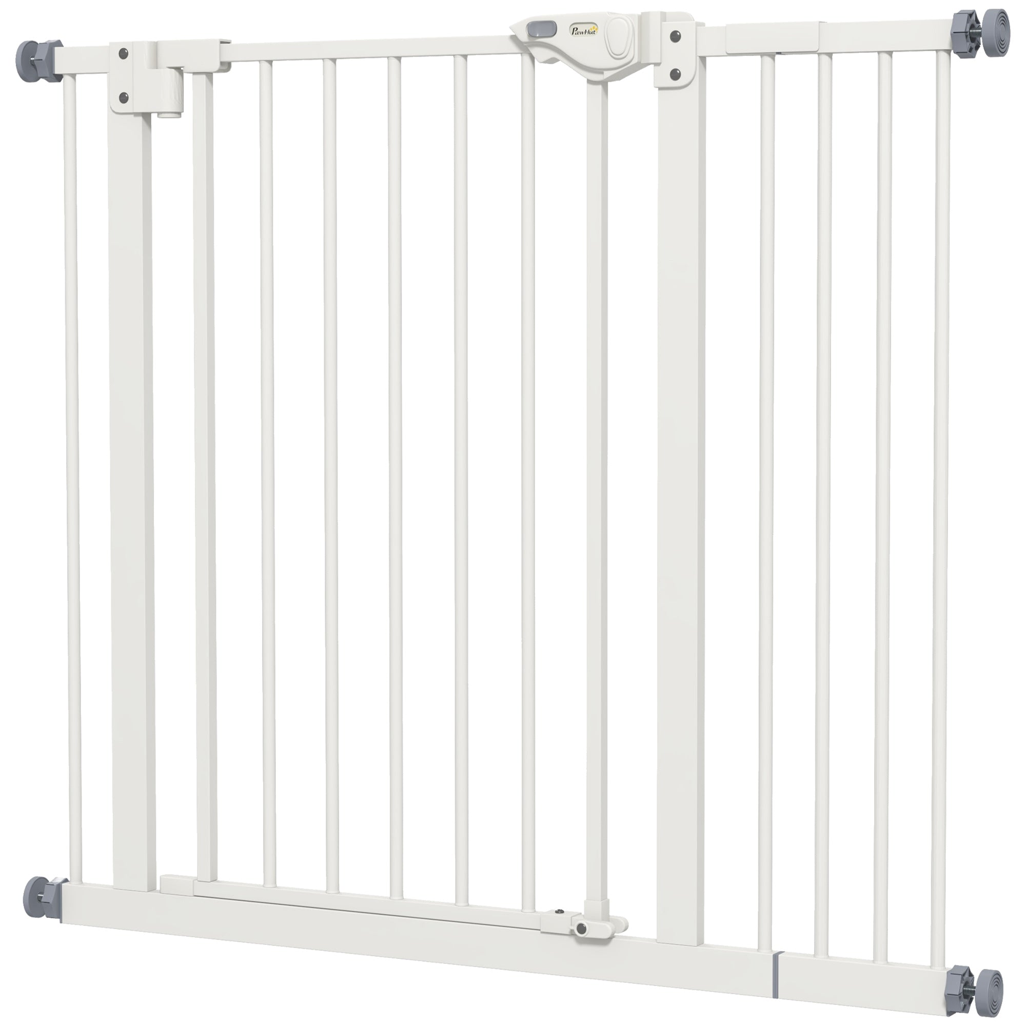 Hundegitter, Kæledyrsgitter, Metal, Plast, 74 80 87 94 Cm, Hvid Black Friday Aosom Tilbud