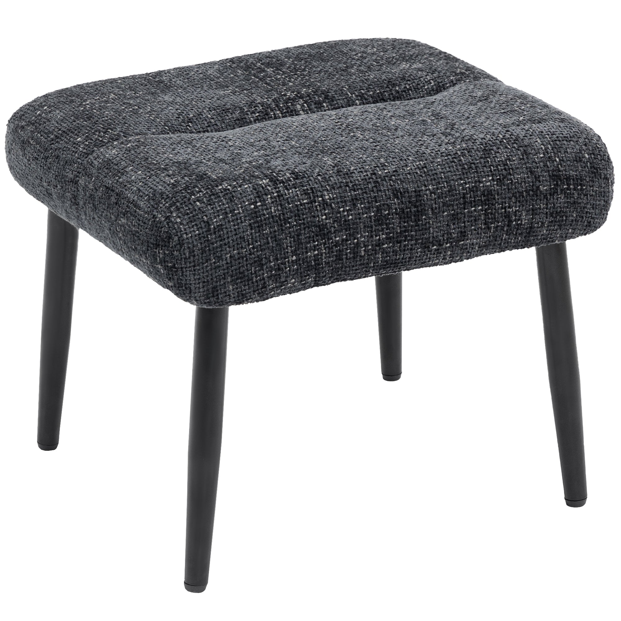 Puf Med Blød Sædehynde, Stålben, Fodskammel Med Chenillestof, 45 X 41 X 38 Cm, Mørkegrå Black Friday Aosom Tilbud