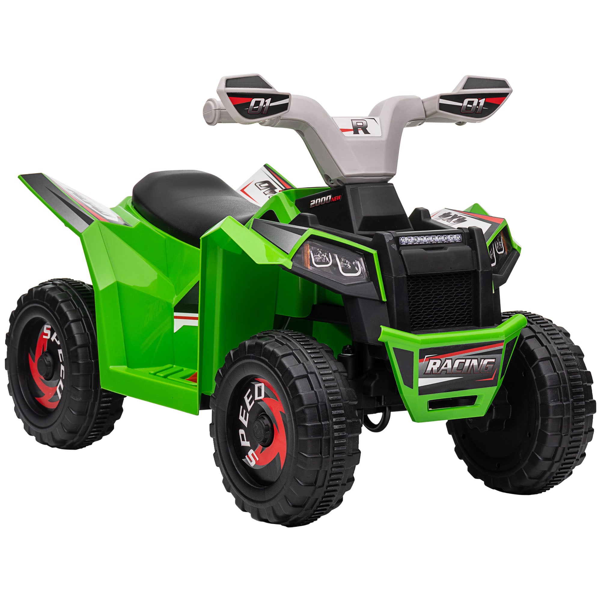 Elektrisk Børne Quad, 2,5 Km T, Frem  Og Bakgear, Til 18 36 Måneder, Grøn Black Friday Aosom Tilbud