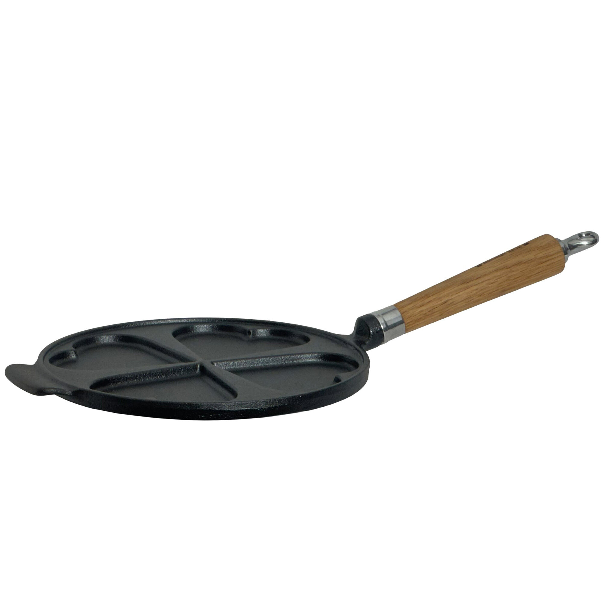 Exclusive Line Støbejernsplættepande Med Hjerteforme, 25 Cm     Egetræs Håndtag Black Friday Ronneby Bruk Tilbud