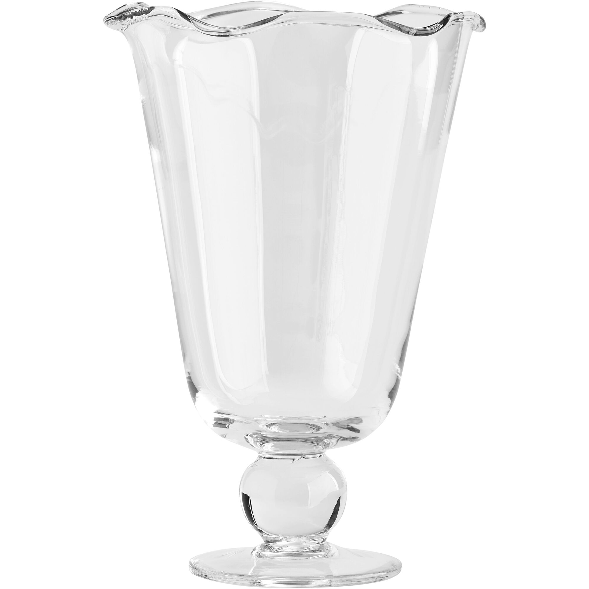 Karla Bølget Glasvase, 34 Cm     Klar Black Friday Decotique Tilbud