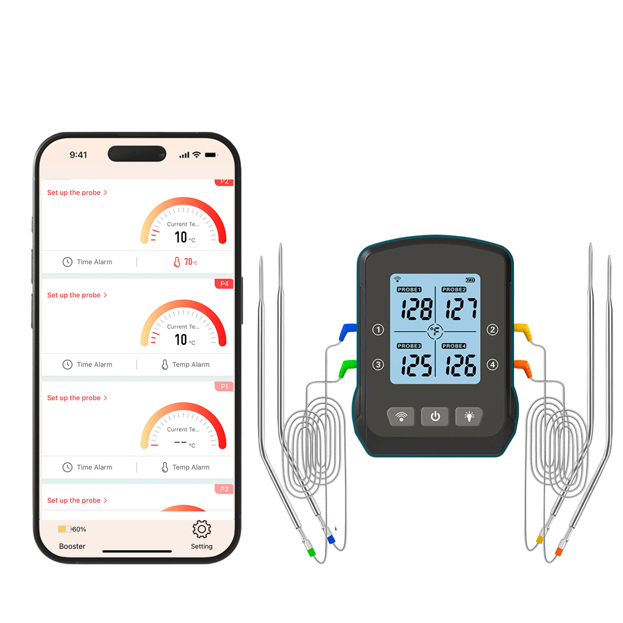 Trådløs Grilltermometer Med 4 Temperatursonder Black Friday Bluegaz Tilbud