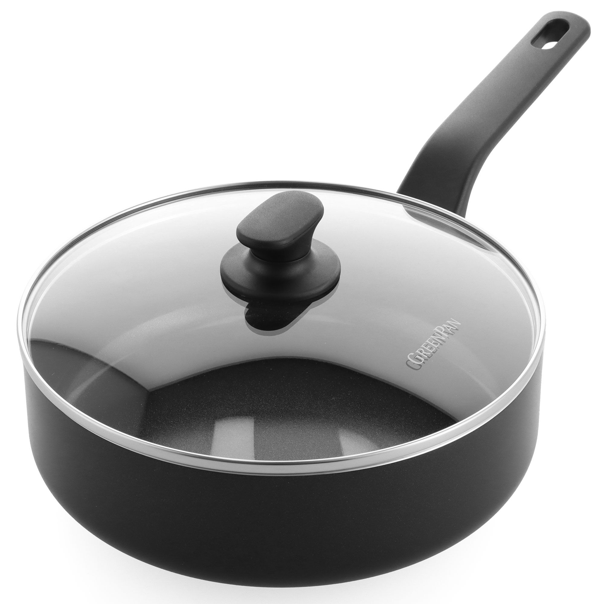 Essence Stegepande Med Låg 24 Cm, Sort Black Friday Greenpan Tilbud