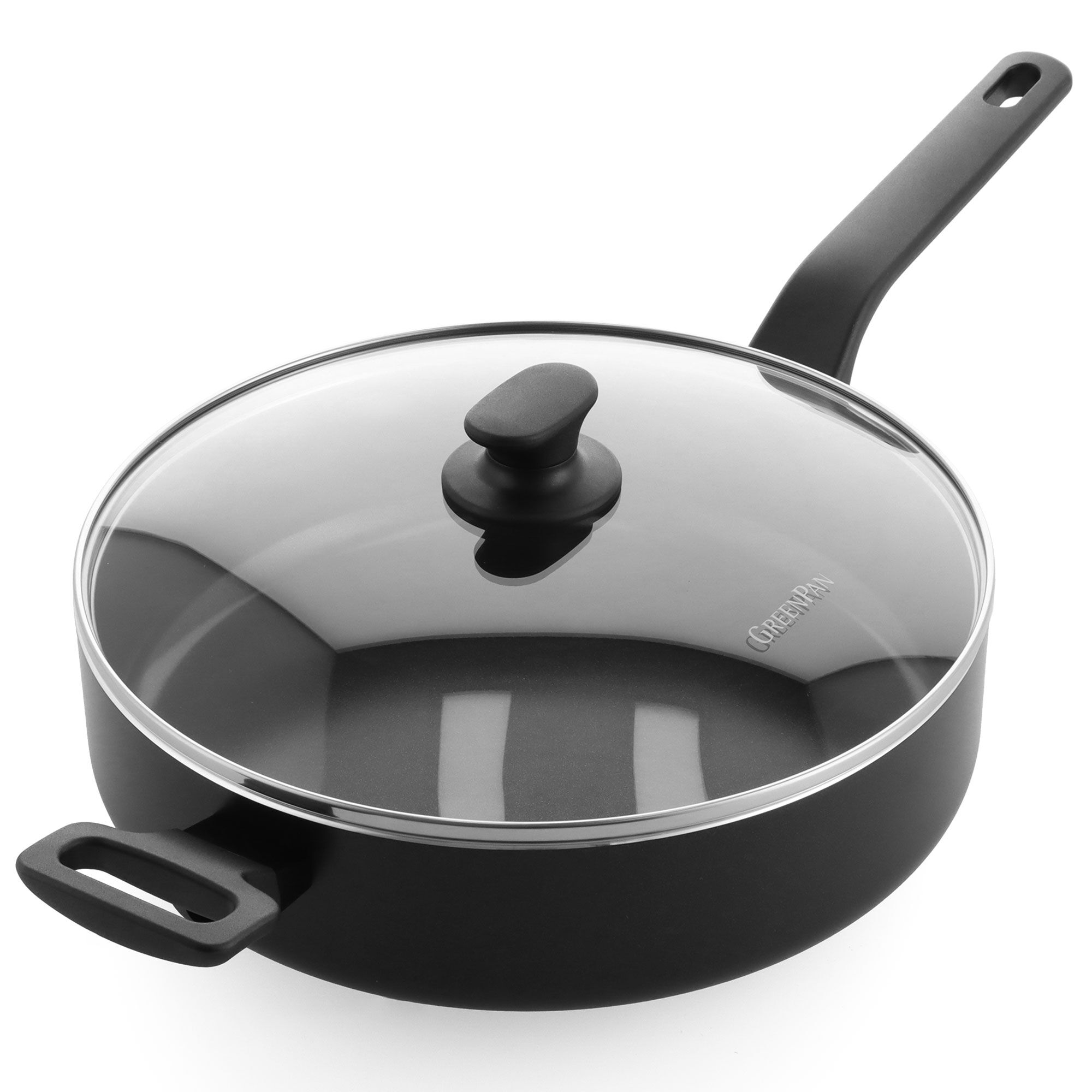 Essence Stegepande Med Låg 28 Cm, Sort Black Friday Greenpan Tilbud