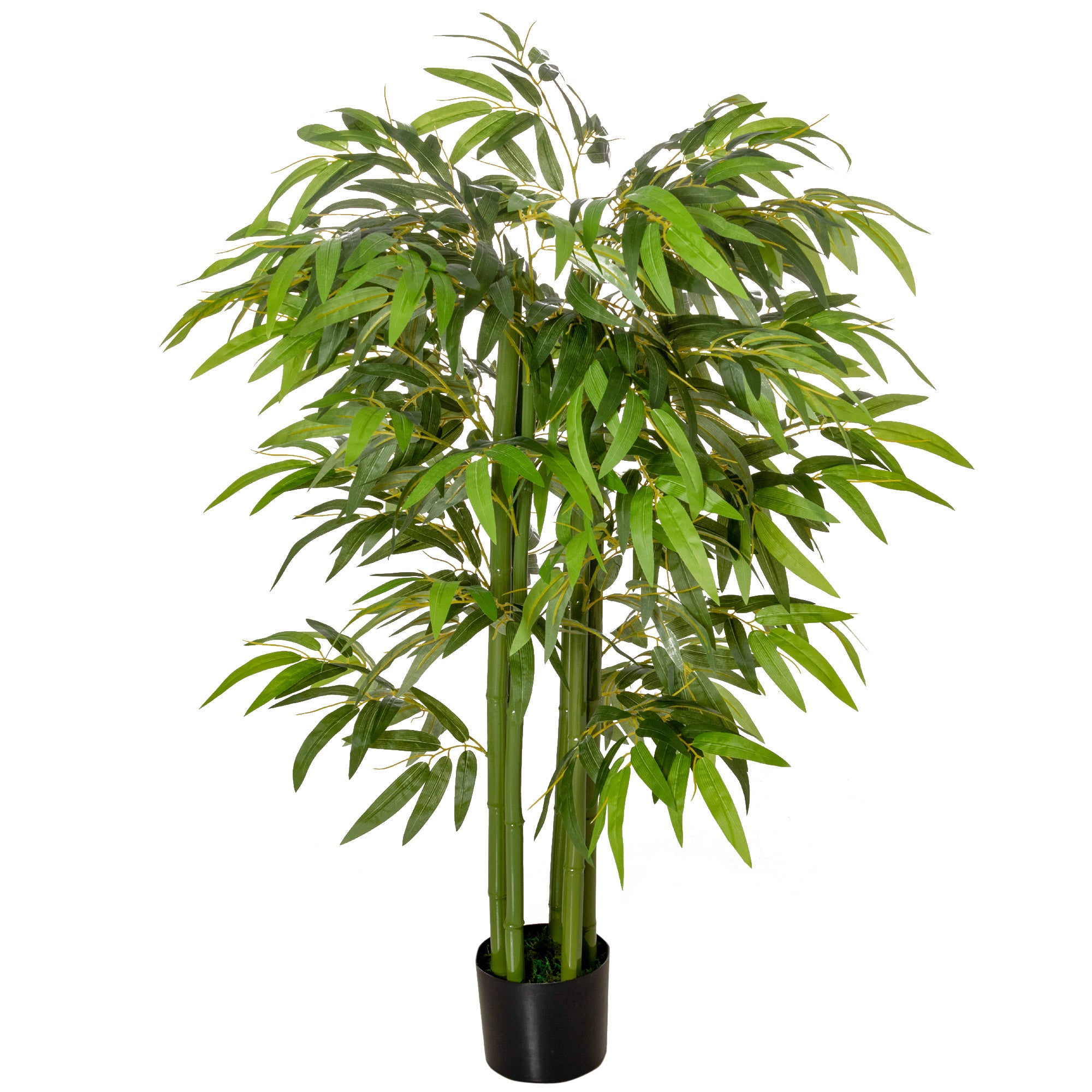 Kunstig Plante, Plastik Bambus I Potte, 780 Blade, Realistisk Look, Lav Vedligeholdelse, 140 Cm, Grøn Black Friday Aosom Tilbud