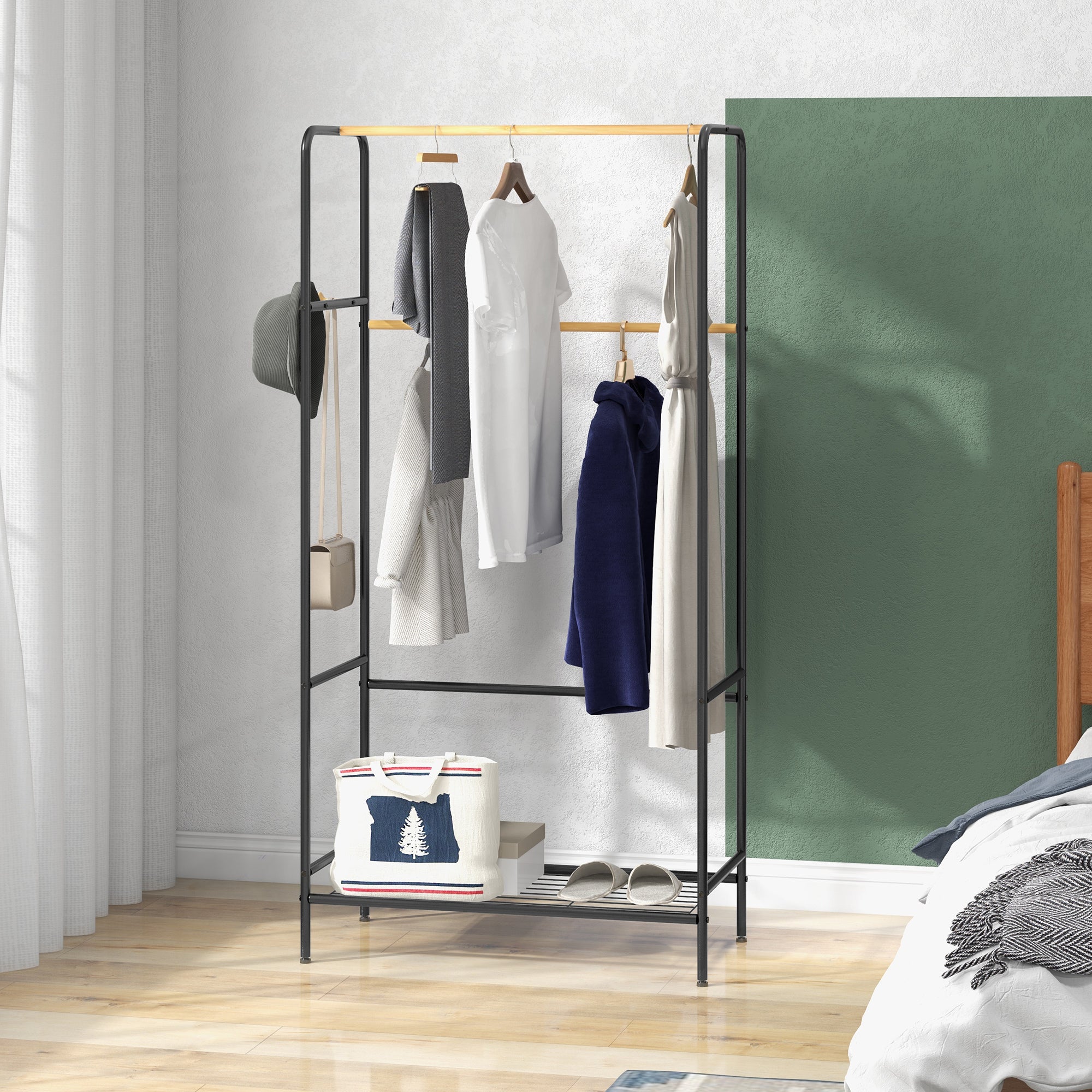 Elegant Tøjstativ med 2 Stænger – Tilbud til Black Friday!