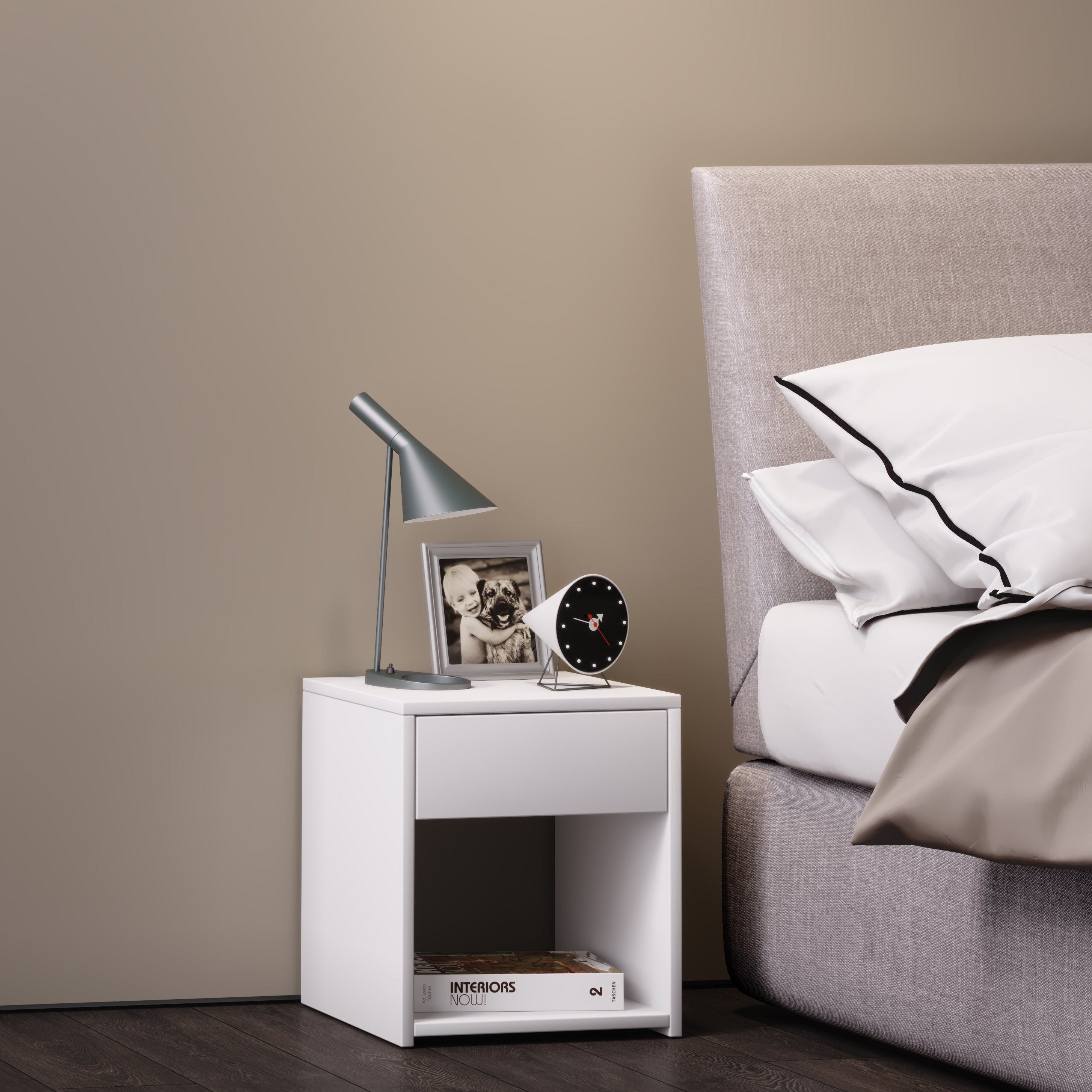 Hvidt sengebord med skuffe – Uovertruffen Black Friday Tilbud!