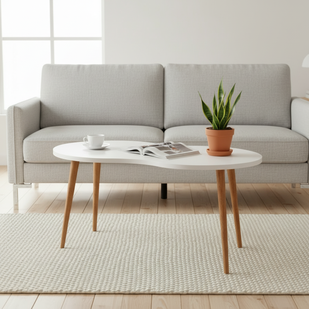 Sofabord i Hvid – Japandi Skandi Design, Black Friday Tilbud