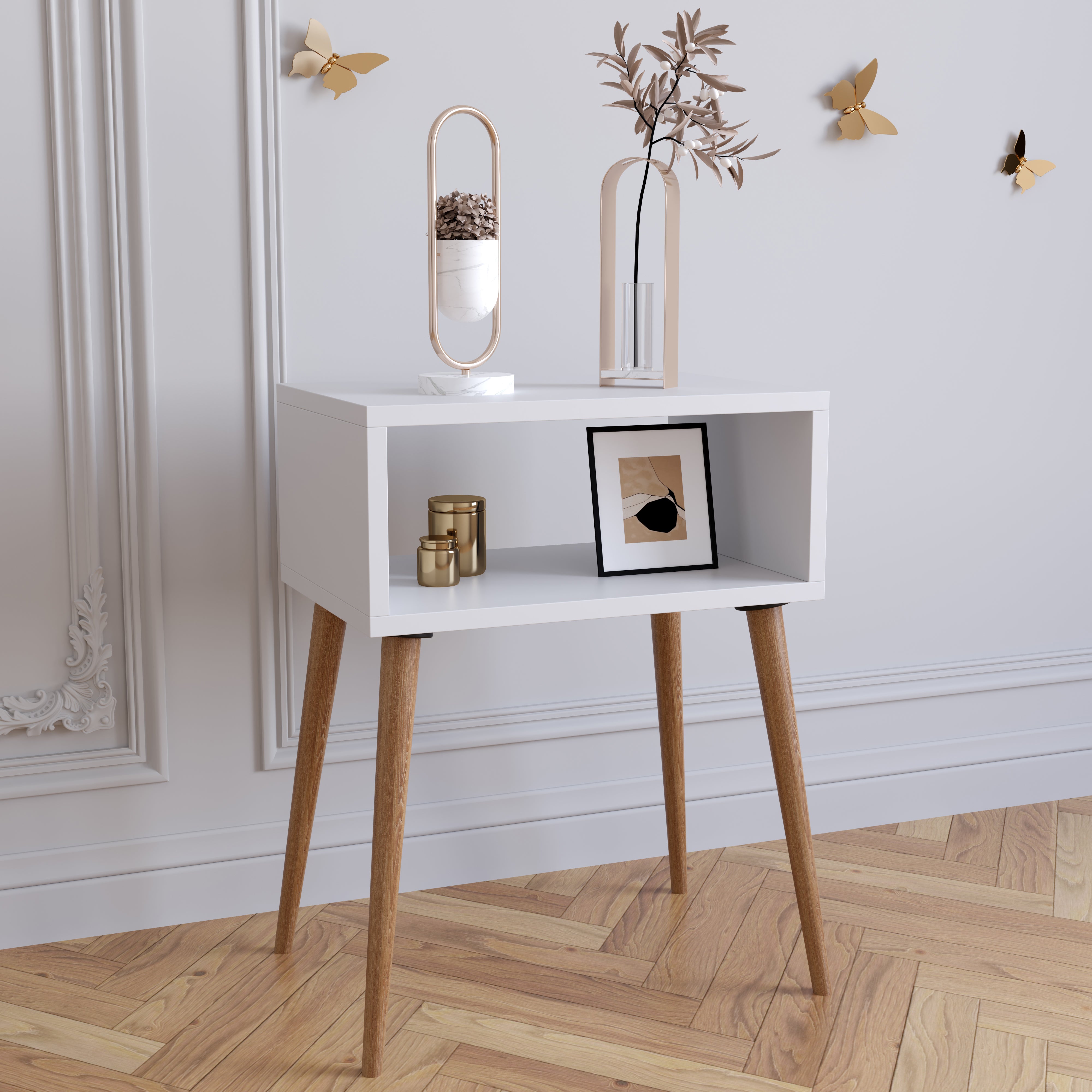 Natbord i 60'er Retro Stil - Hvid Black Friday Tilbud!