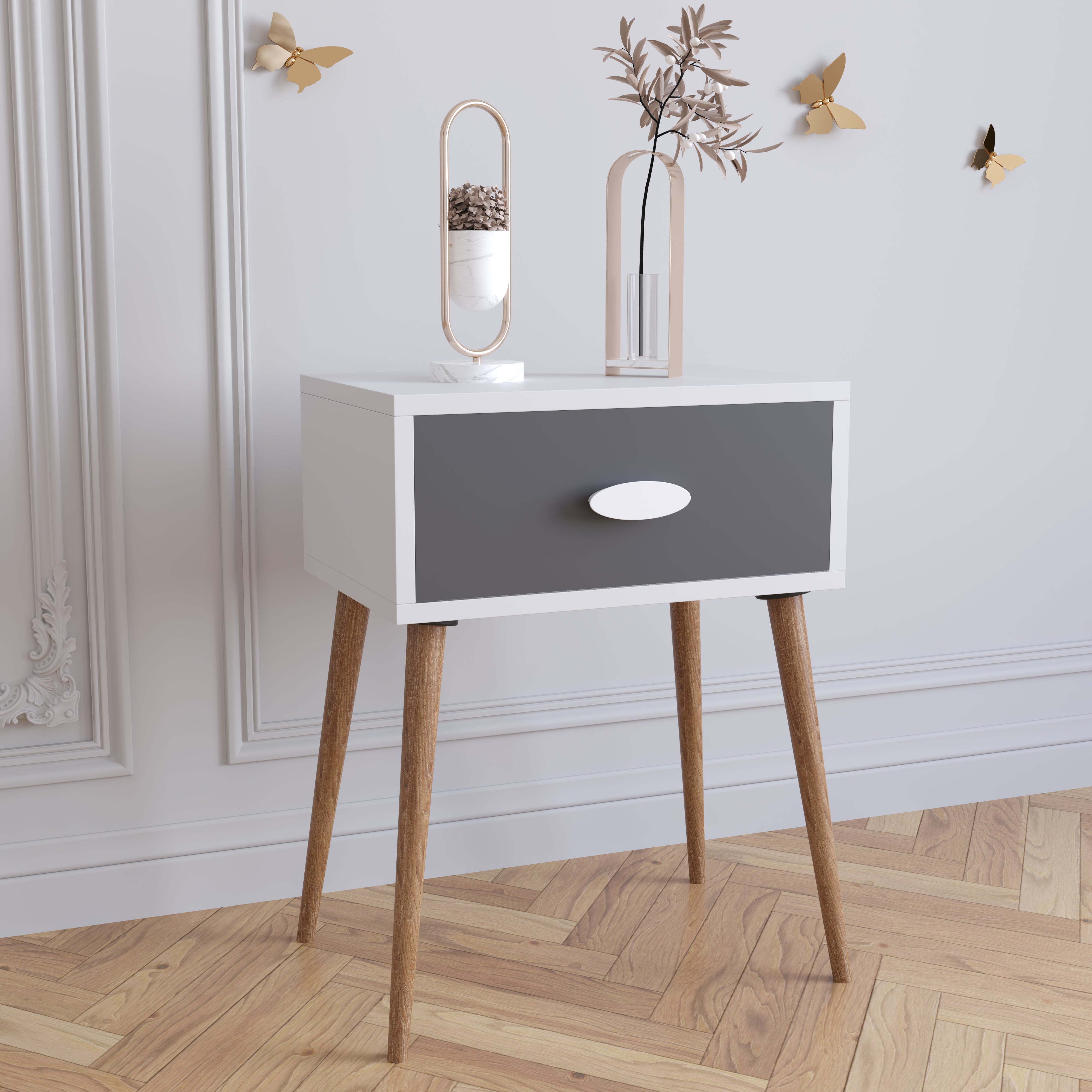 Natbord i 60er Stil med Skuffe - Black Friday Tilbud!