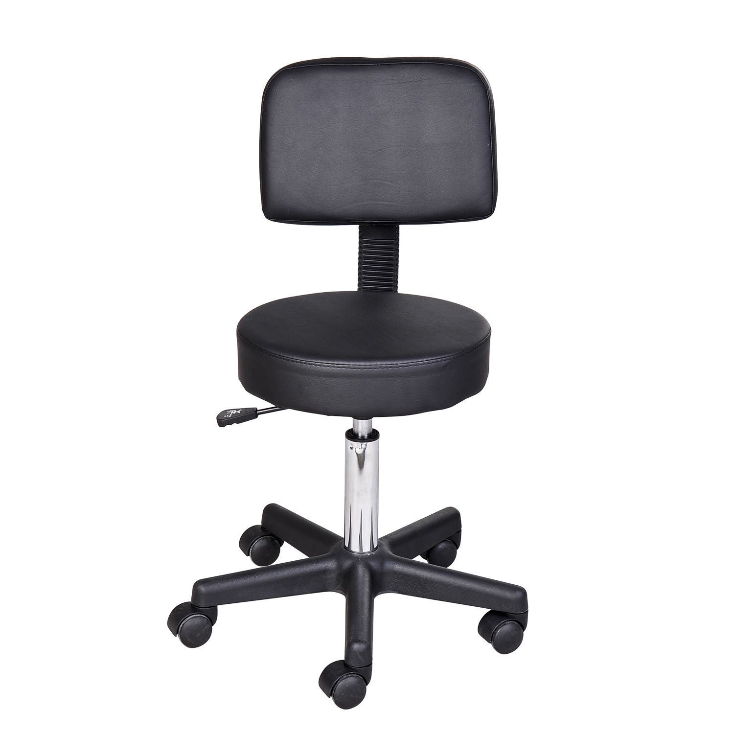 Højdejusterbar Rulleskammel Med Ryglæn, Drejeskammel 72 84 Cm, 360â° Drejelig Arbejdsskammel, Kontorskammel Til Kontor, Salon, Massage, Spa, Sort Black Friday Aosom Tilbud
