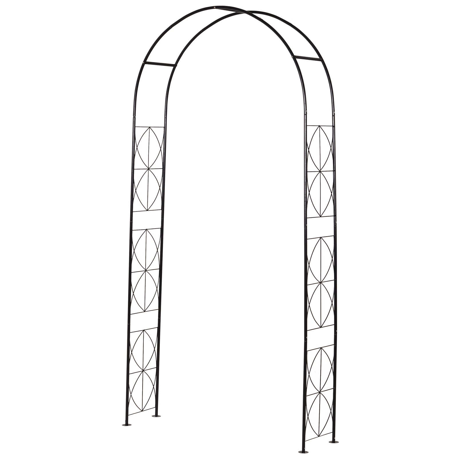 Metalrosenbue Espalier Til Klatreplanter Havebue Med Blonde Metalstruktur Buegang Espalier Til Roser Buer Espalier Rosestøtte Til Haven 114 X 30 X 230 Cm Sort Black Friday Aosom Tilbud
