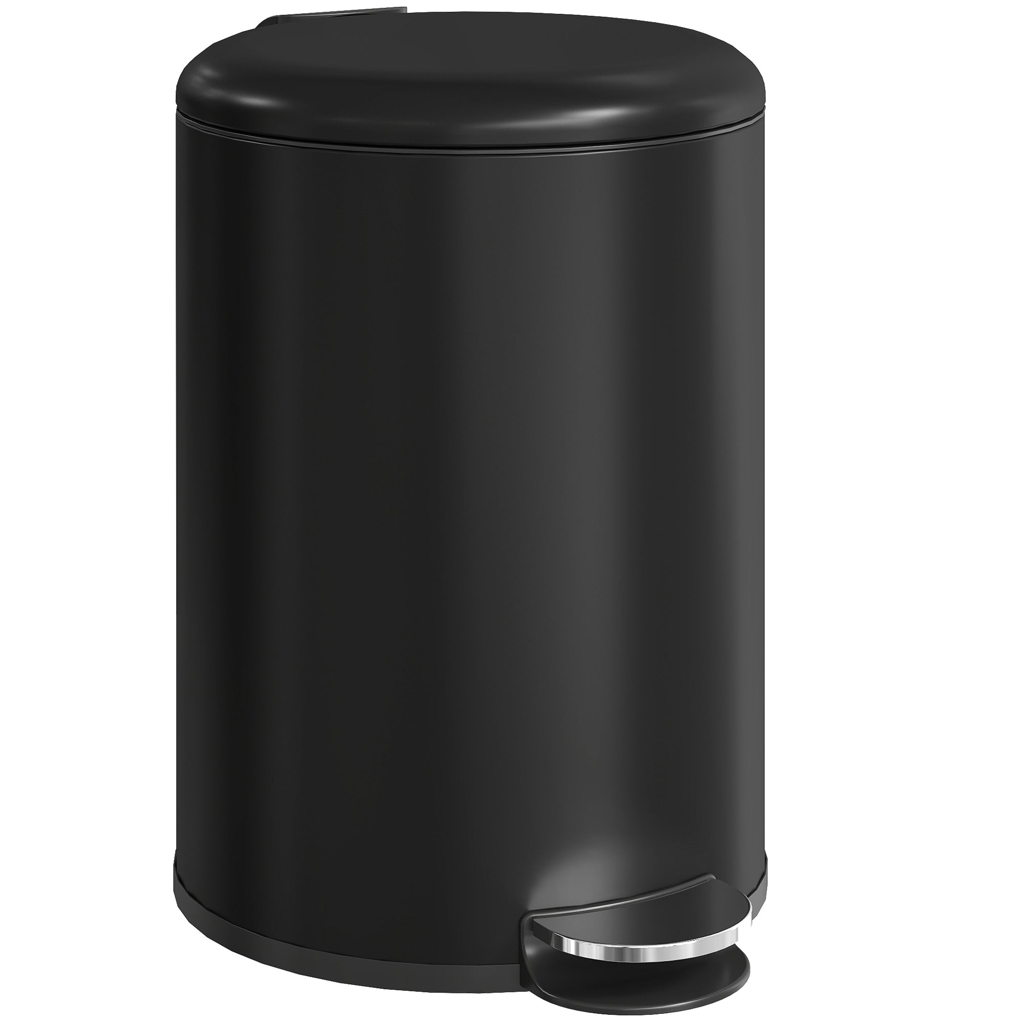 20 Liters Køkkenaffaldsspand, Fingeraftryksbestandig Metalaffaldsspand Med Soft Close Låg, Fodpedal Og Aftagelig Inderspand, Sort Black Friday Aosom Tilbud