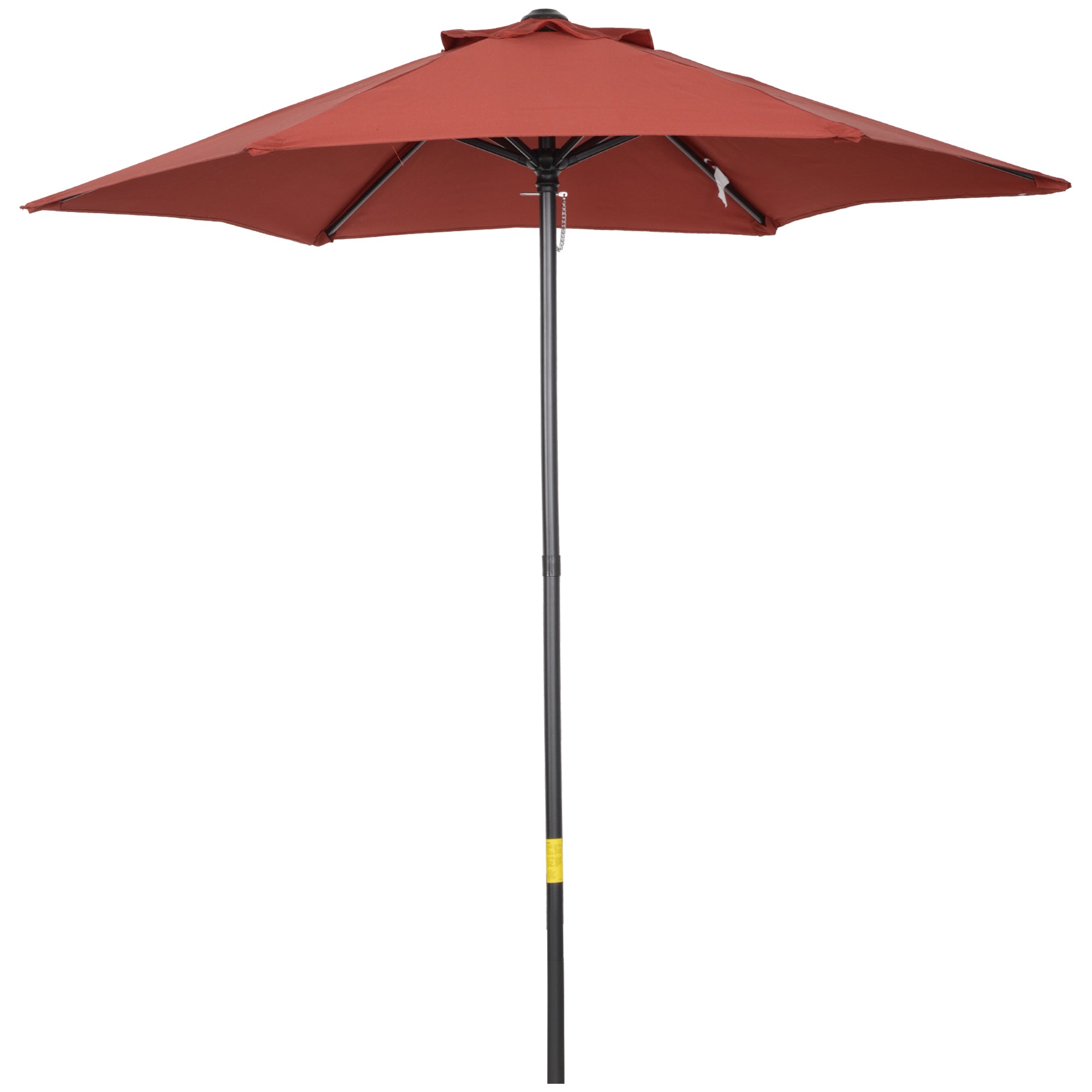 Parasol ø196 Cm, Sekskantet Balkonparasol Til Strand, Balkon, Have, Vinrød Black Friday Aosom Tilbud