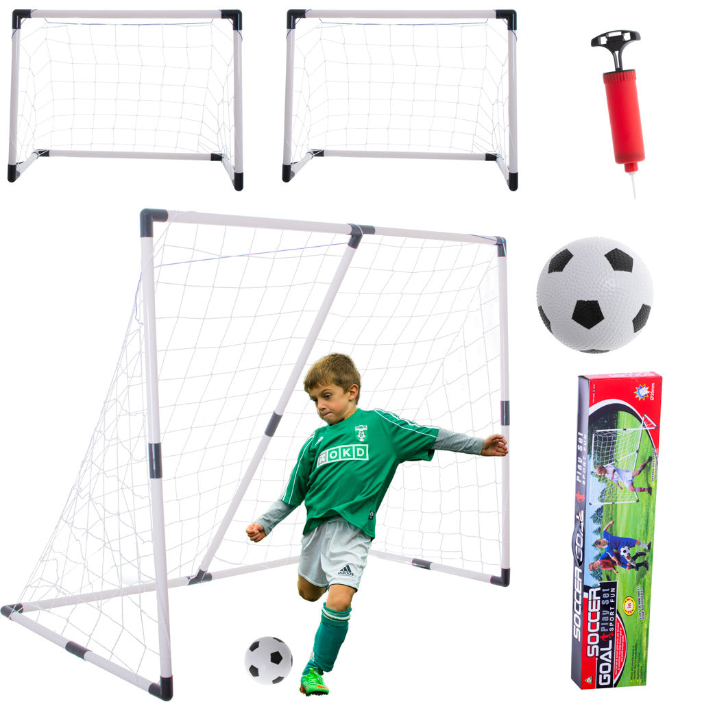 Børnefodboldmål 2 I 1 185x120x70cm Black Friday Ikonka Tilbud