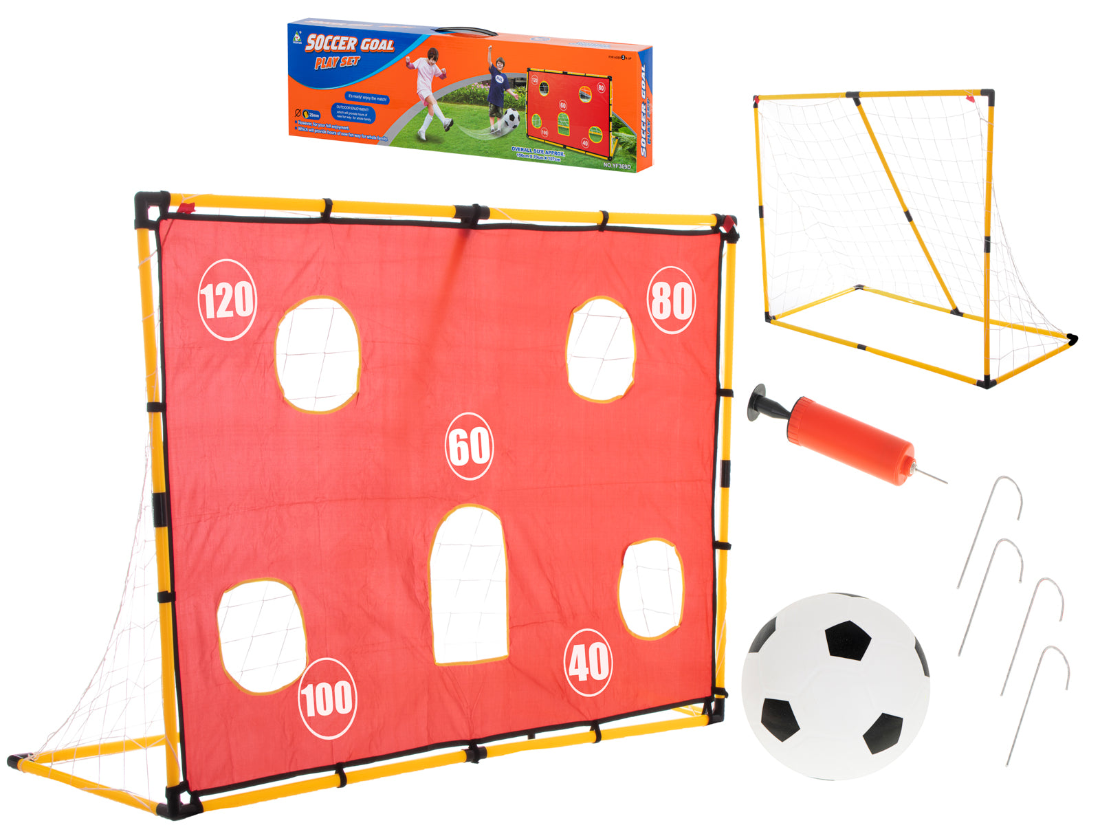 Fodboldmålspræcisionstræningsmåtte + Bold Black Friday Ikonka Tilbud