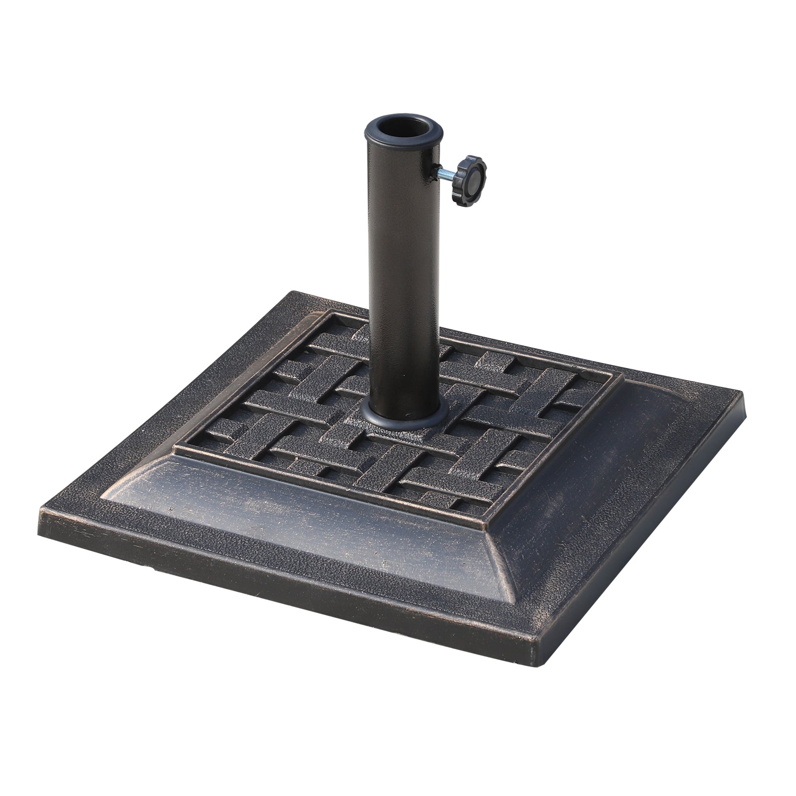 Paraplystativ Af Polyesterharpiks, 9 Kg, Til Parasolstænger Med En Diameter På 38 Mm 48 Mm, Egnet Til Have Og Altan, Bronzefinish Black Friday Aosom Tilbud