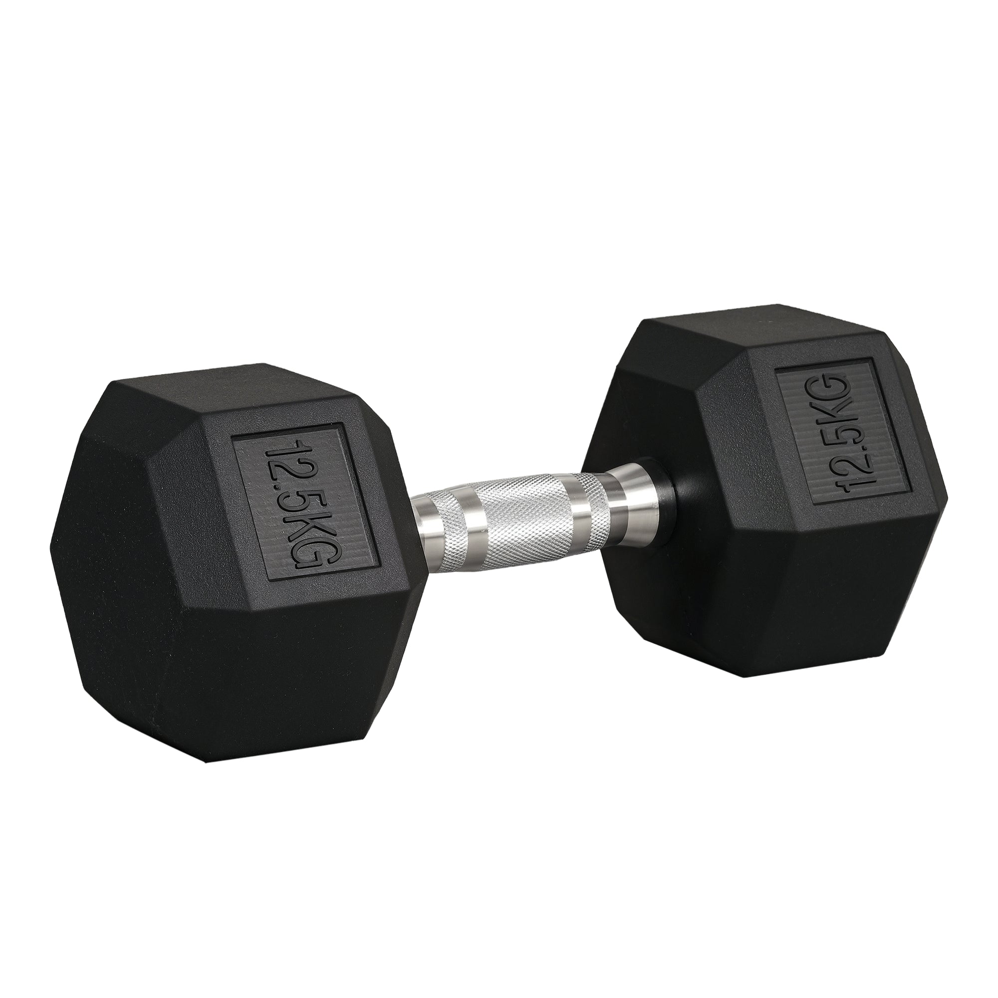 Håndvægte Med Riflet Greb, Støbejernshåndvægt, 1 X 12,5 Kg, Håndvægte Til Mænd Og Kvinder, Håndvægt Til Hjemmet, Fitnesscenter, Styrketræning Black Friday Aosom Tilbud