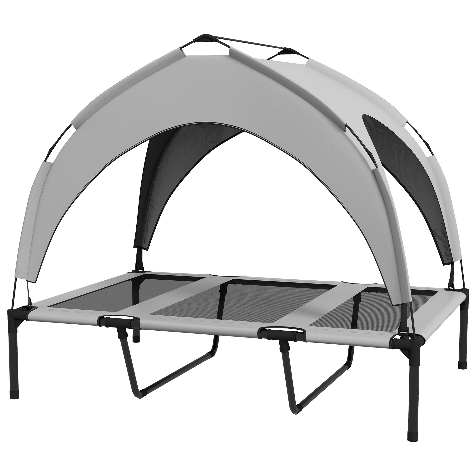 Udendørs Hundeseng, Vejrbestandig, Hævet Ramme, 106 X 76 X 94 Cm, Lysegrå Black Friday Aosom Tilbud