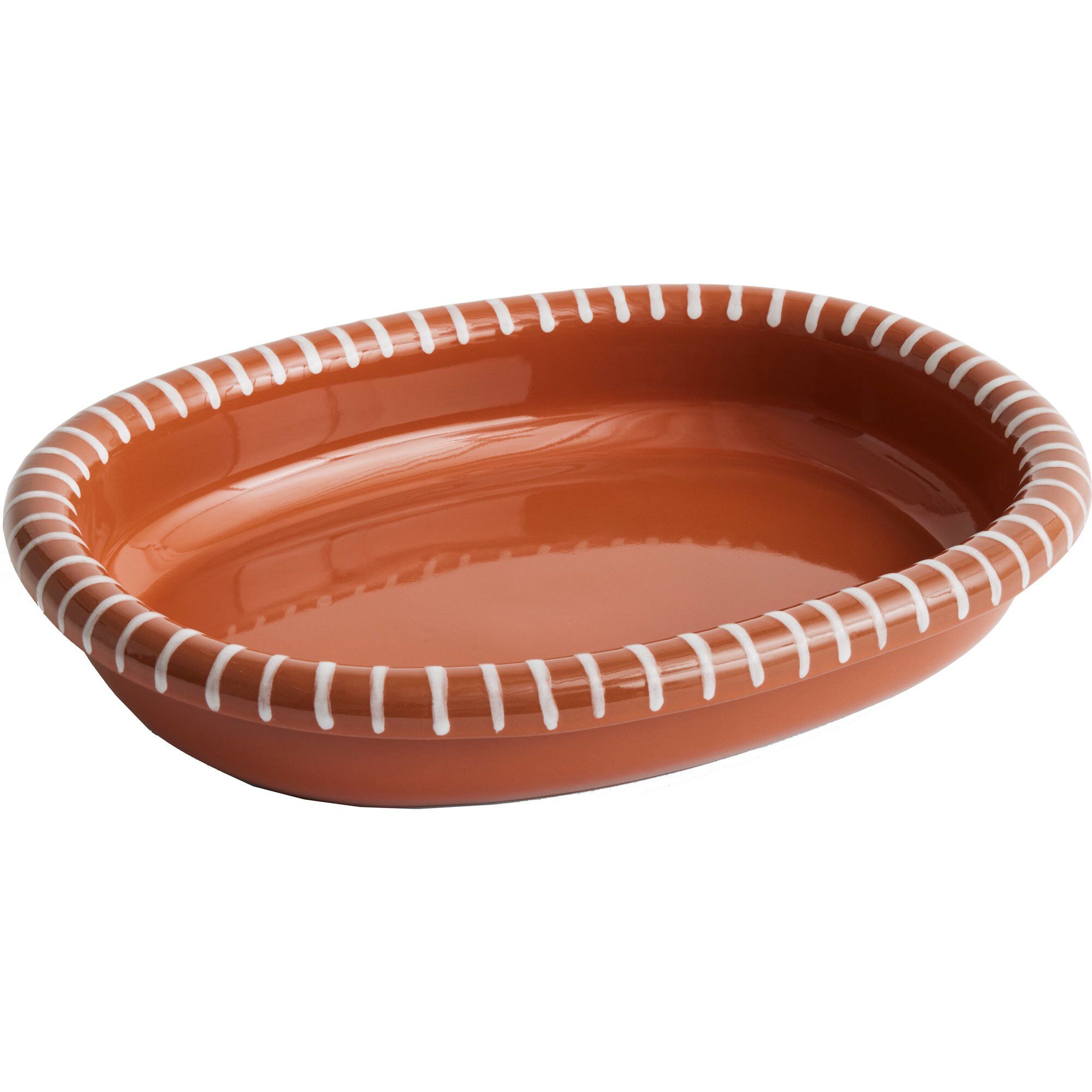 Barro Oval Tallerken Large, Stribet Black Friday Hay Tilbud