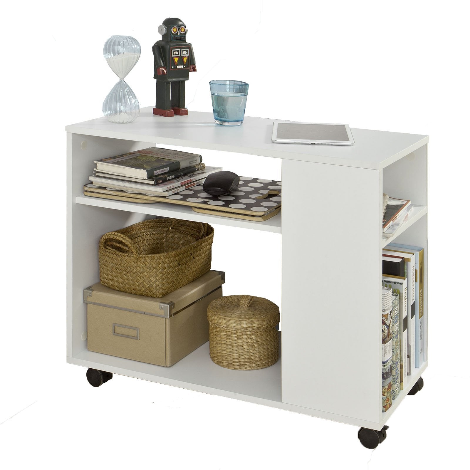Hvidt Sidebord med Hjul – Fantastisk Tilbud til Black Friday!