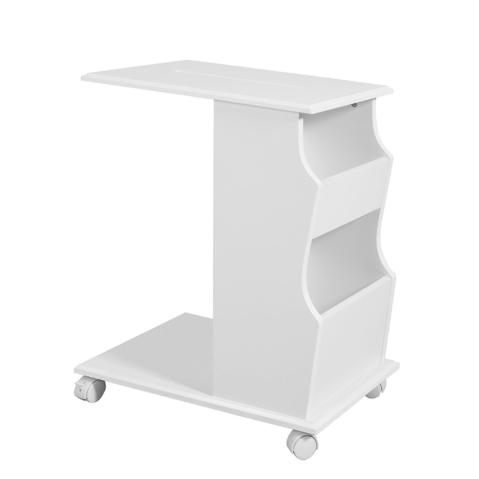 Smart Hvidt Sidebord med Hjul og iPad Holder - Black Friday!