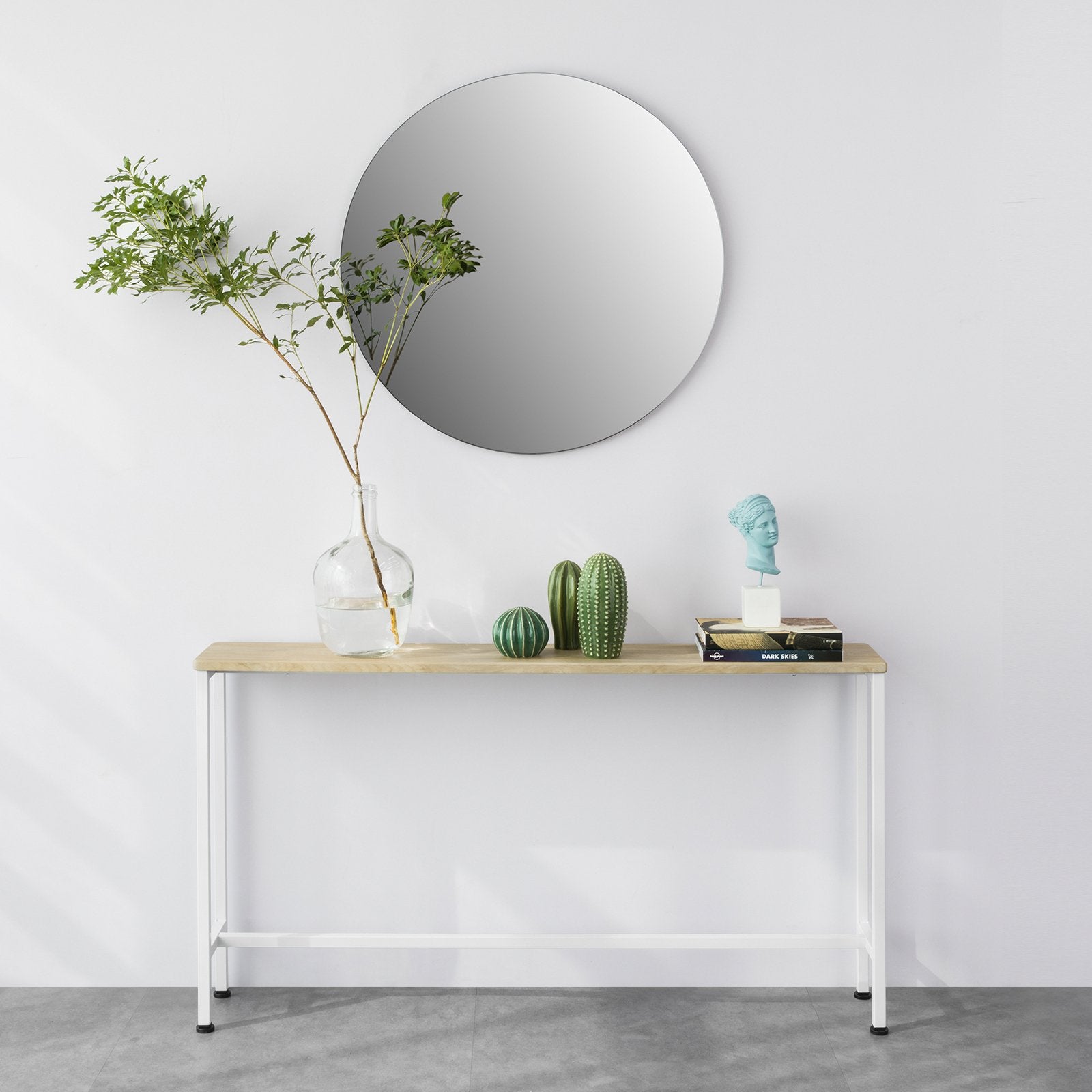 Smal Skandinavisk Konsolbord i Hvid og Natur – Black Friday!