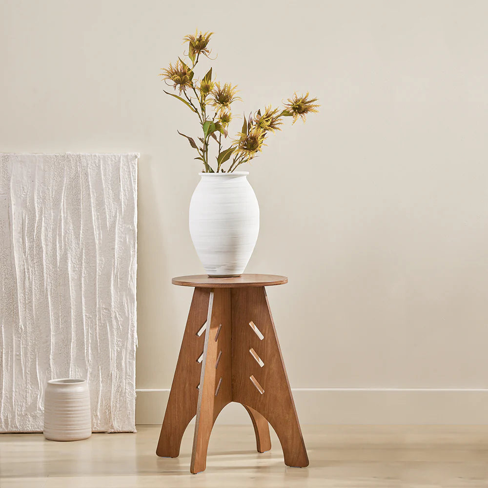 Japandi Sidebord i Brun – Ø32 Cm, Black Friday Tilbud!