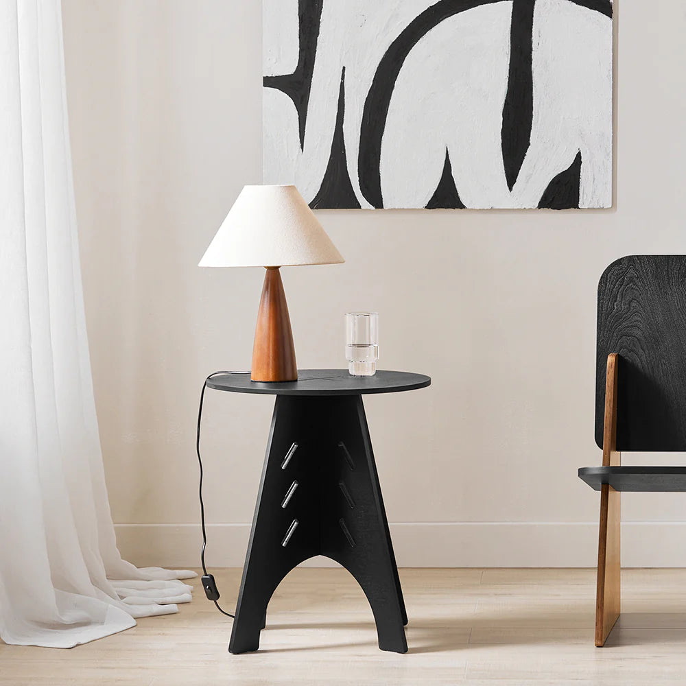 Elegant Japandi Sidebord Ø36 cm – Black Friday Tilbud