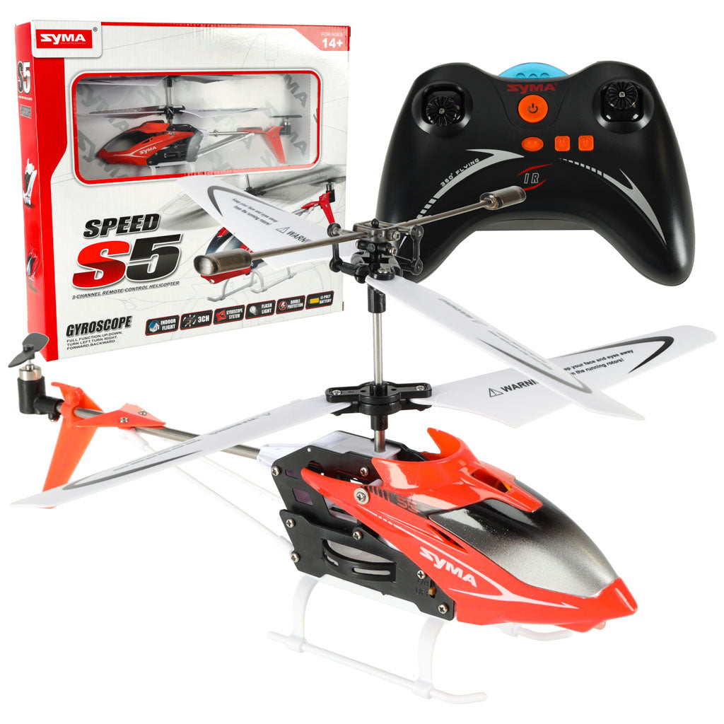 Syma S5 3ch Rc Helikopter Rød Black Friday Ikonka Tilbud