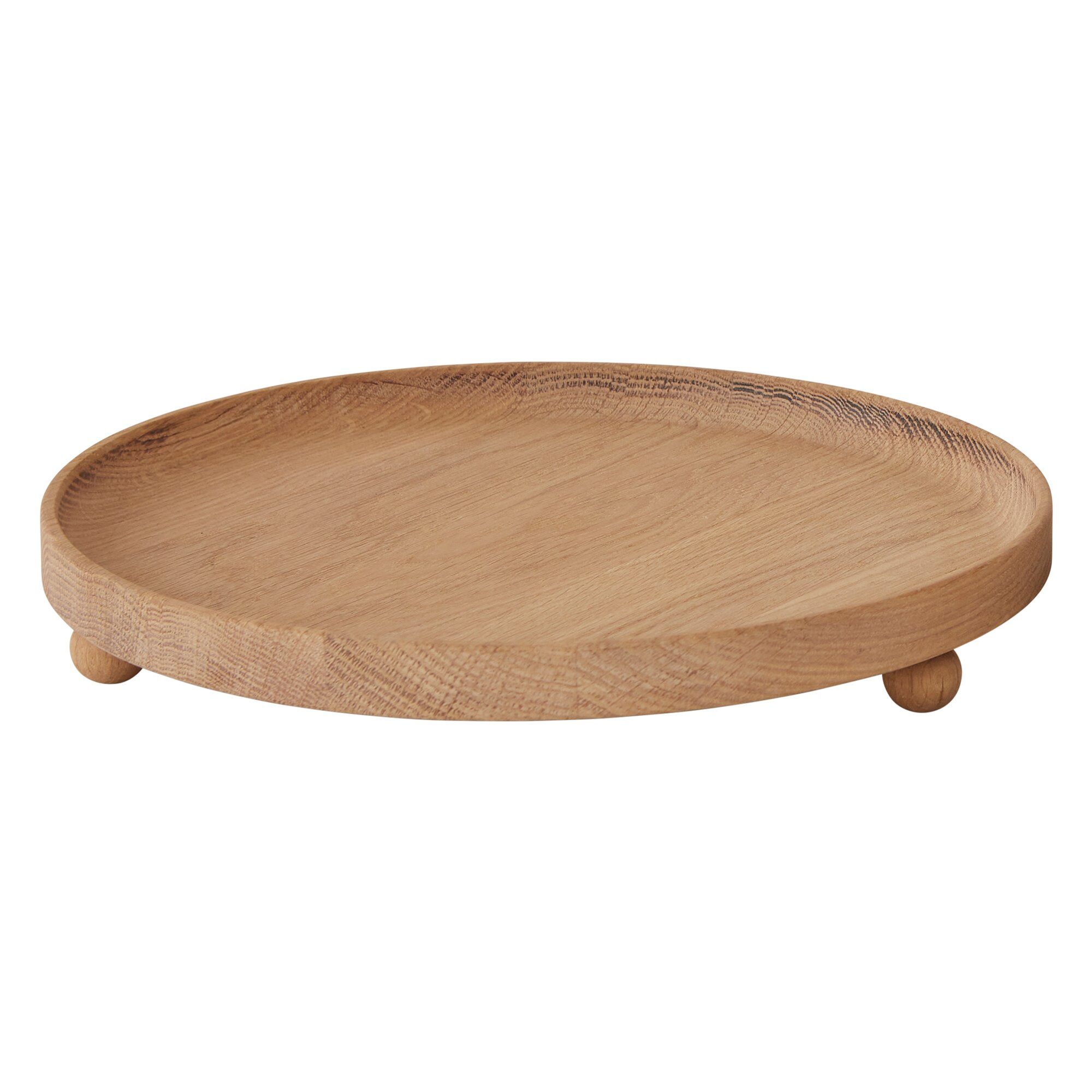 Inka Rund Træbakke 30 Cm - Natur Black Friday Tilbud