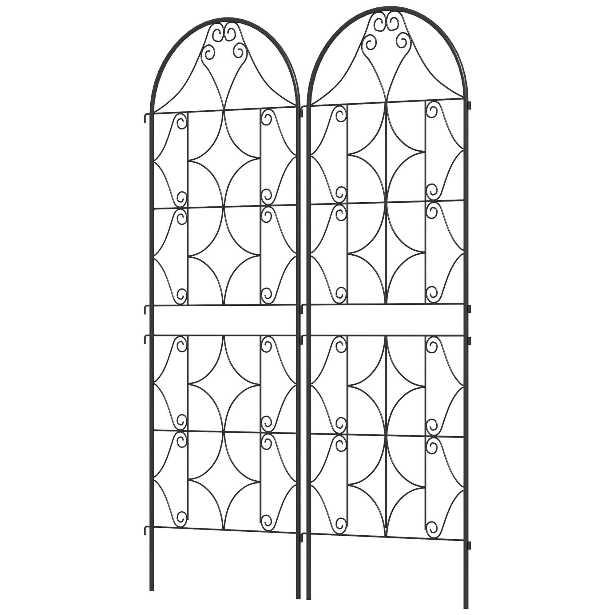 Metal Trellis Sæt Med 2 Til Stikkontakt, Rustfri, Klatrehjælp Til Klatreplanter, 50x150 Cm, Sort Black Friday Aosom Tilbud