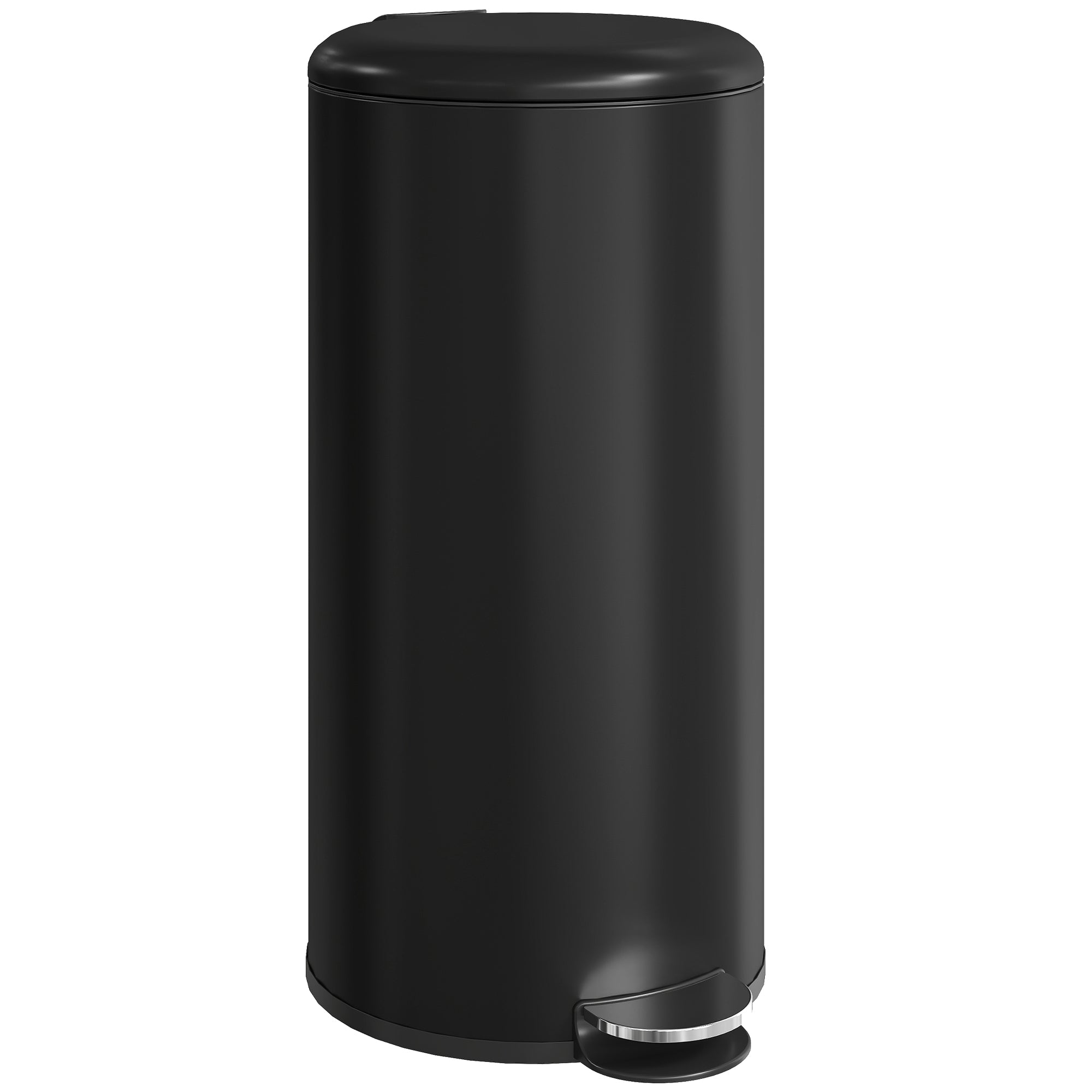 30l Pedalspand Med Låg, Fodpedal, Indvendig Spand, Soft Close Funktion, 36 X 30 X 63,5 Cm, Sort Black Friday Aosom Tilbud
