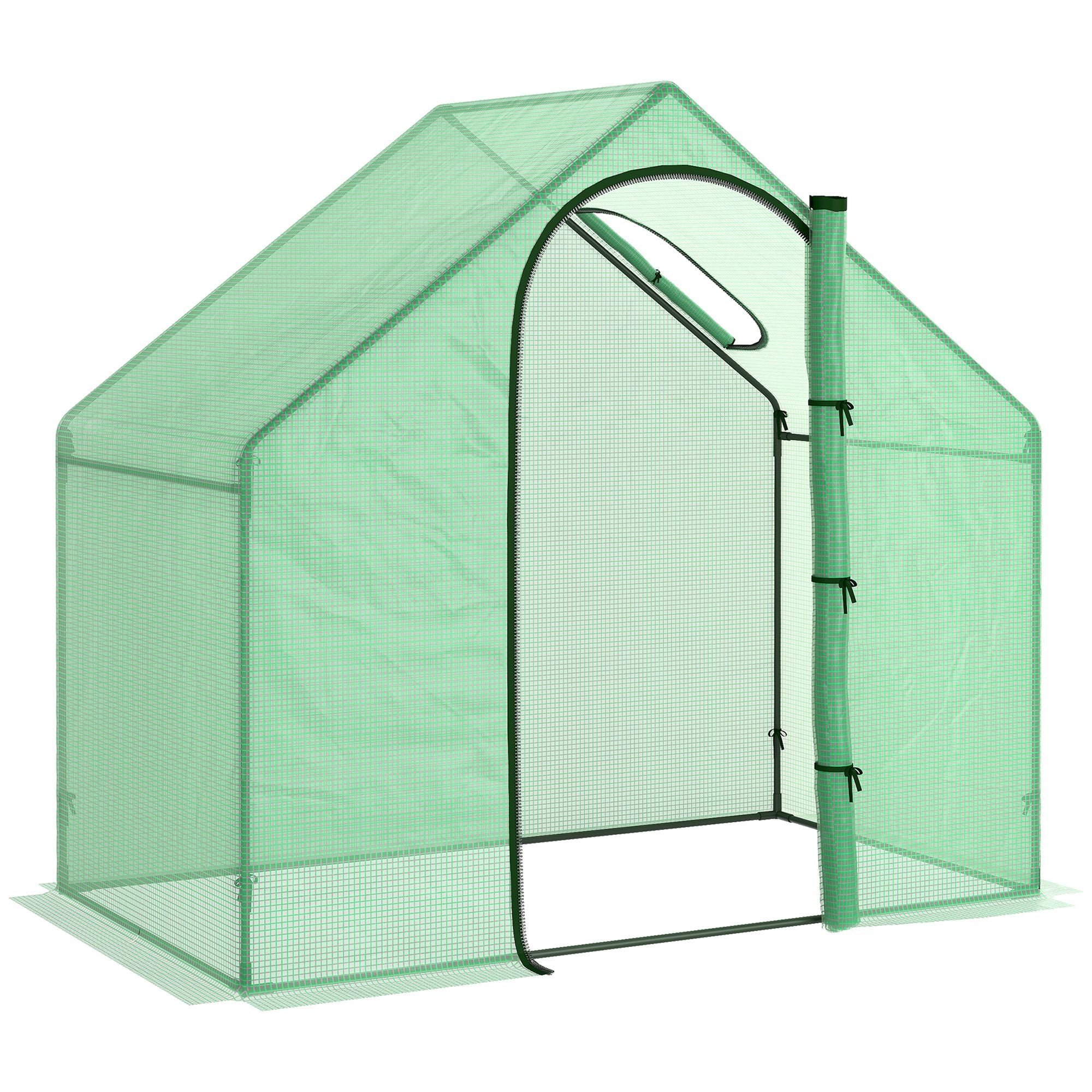 Plastikdrivhus Tomatdrivhus Drivhus Kold Ramme Med Vindue Og Dør Grøn Stålplast 180 X 100 X 168 Cm Black Friday Aosom Tilbud