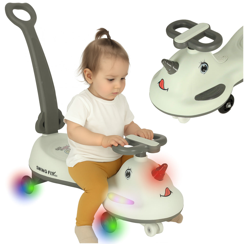 Led Swing Fix S1 Gravitationsscooter Med Håndtag Grå Maks. 65 Kg Black Friday Ikonka Tilbud