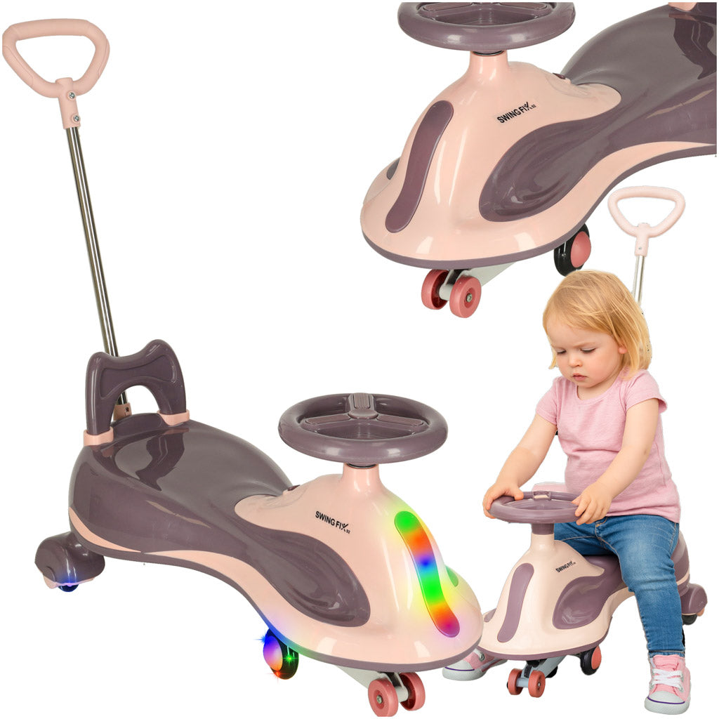Led Swing Fix S2 Gravity Ride Løbehjul Med Håndtag Lilla Maks. 100 Kg Black Friday Ikonka Tilbud
