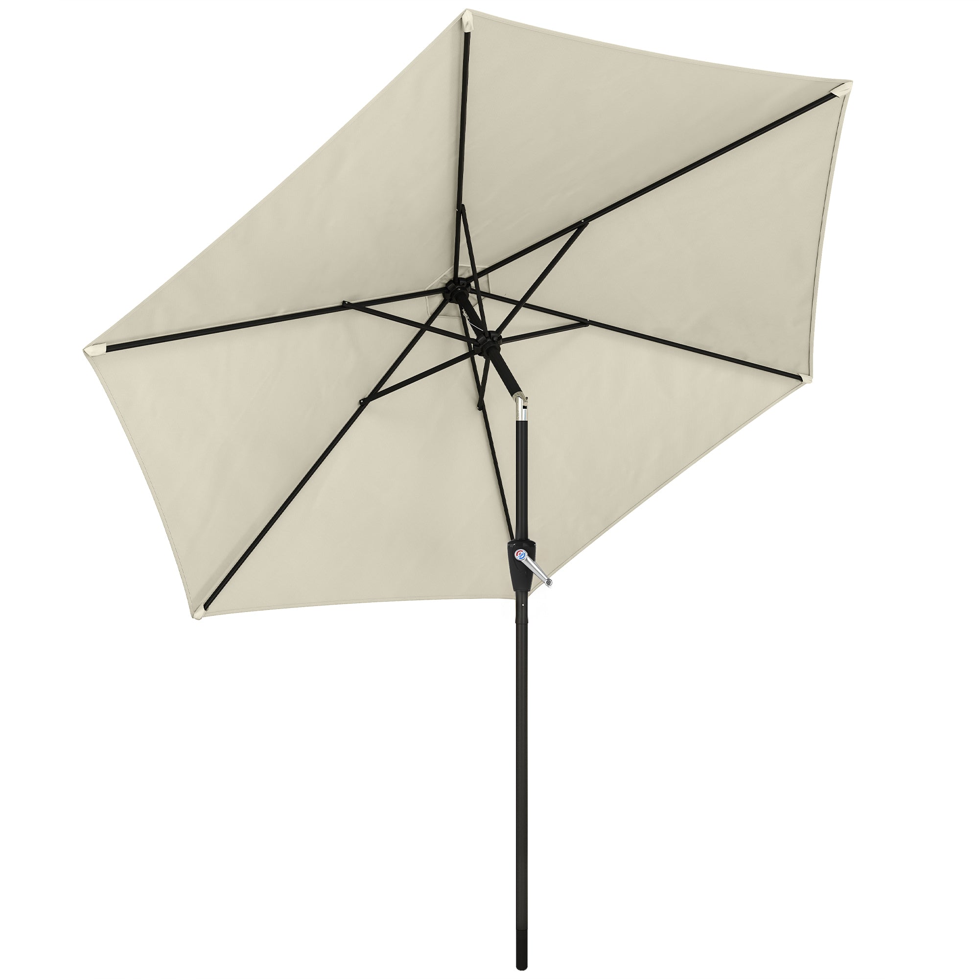 270 Cm Vipbar Parasol, Balkonparasol Med Håndsving, Uv 50+, Haveparasol, Cremehvid Black Friday Aosom Tilbud