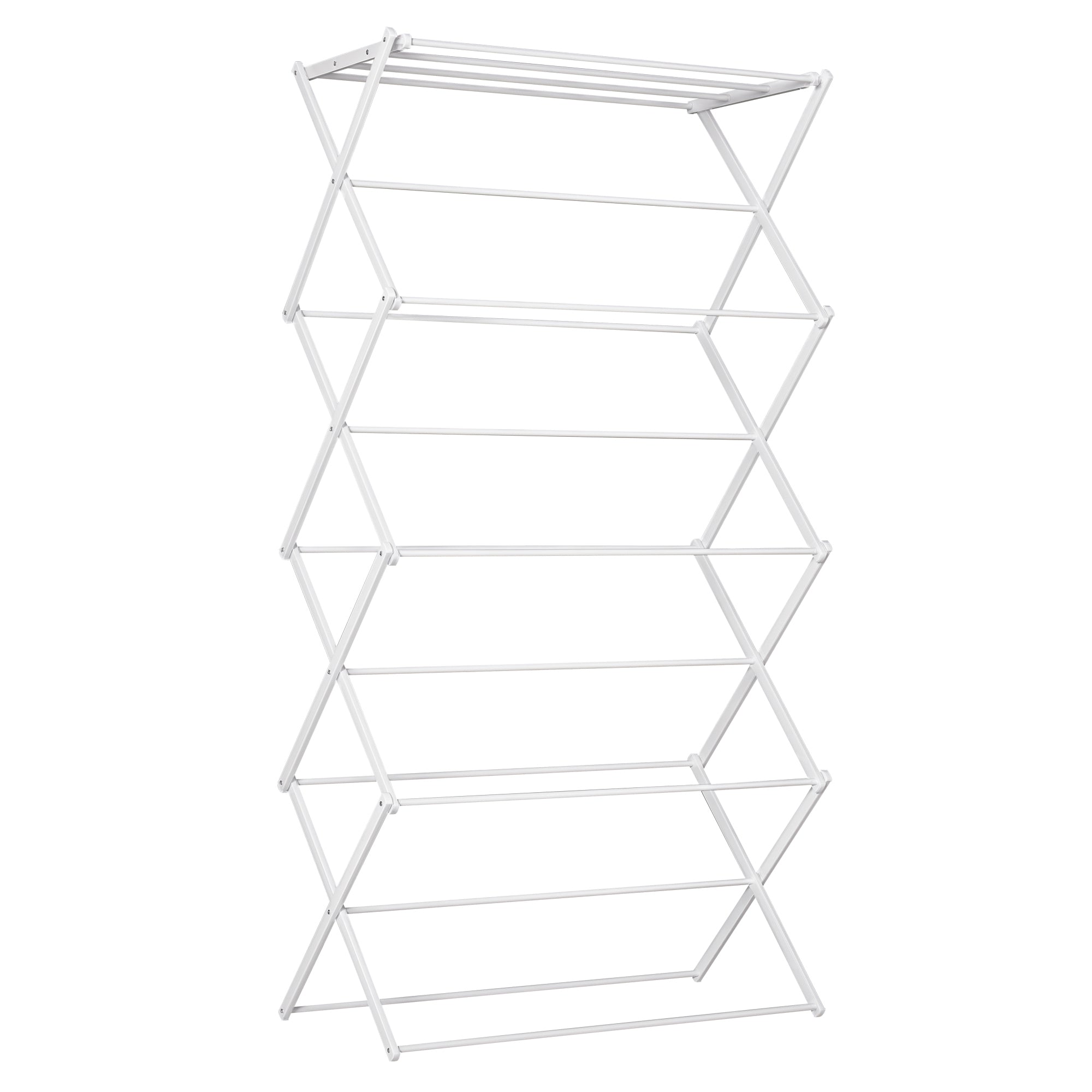 Sammenklappelig Tørrestativ Med 8 Etager Tørrestativ Tørretumbler Tørrestativ Tørrestativ Metal Plastik Hvid 74 X 35 X 144 Cm Black Friday Aosom Tilbud