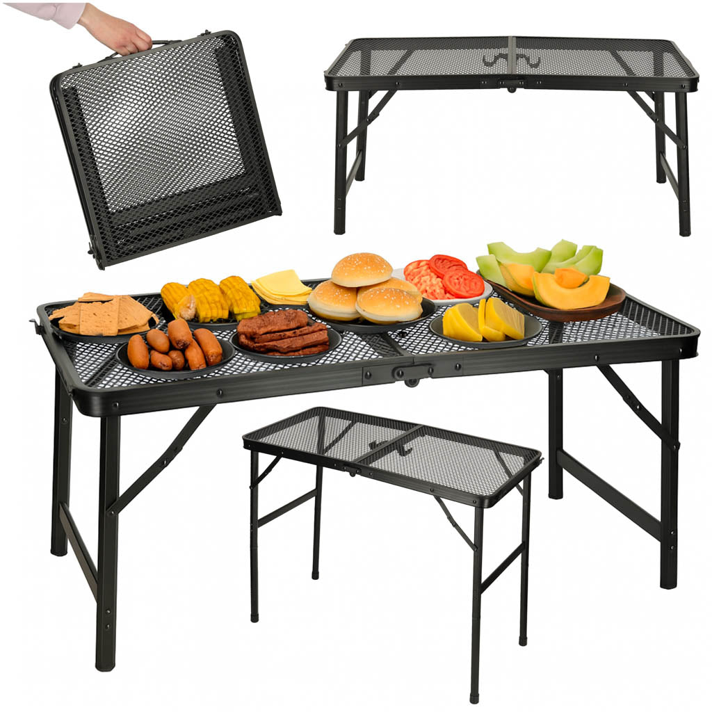 Luaro Rejsebord Camping Catering Klapbord 80 X 40 X 66 X 37 Cm Black Friday Ikonka Tilbud