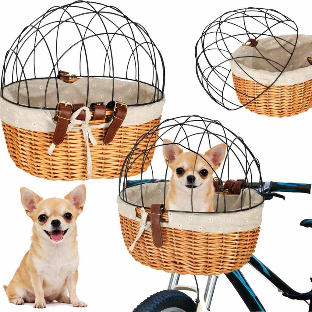 Cykelkurv I Rattan Med Metalramme Black Friday Ikonka Tilbud