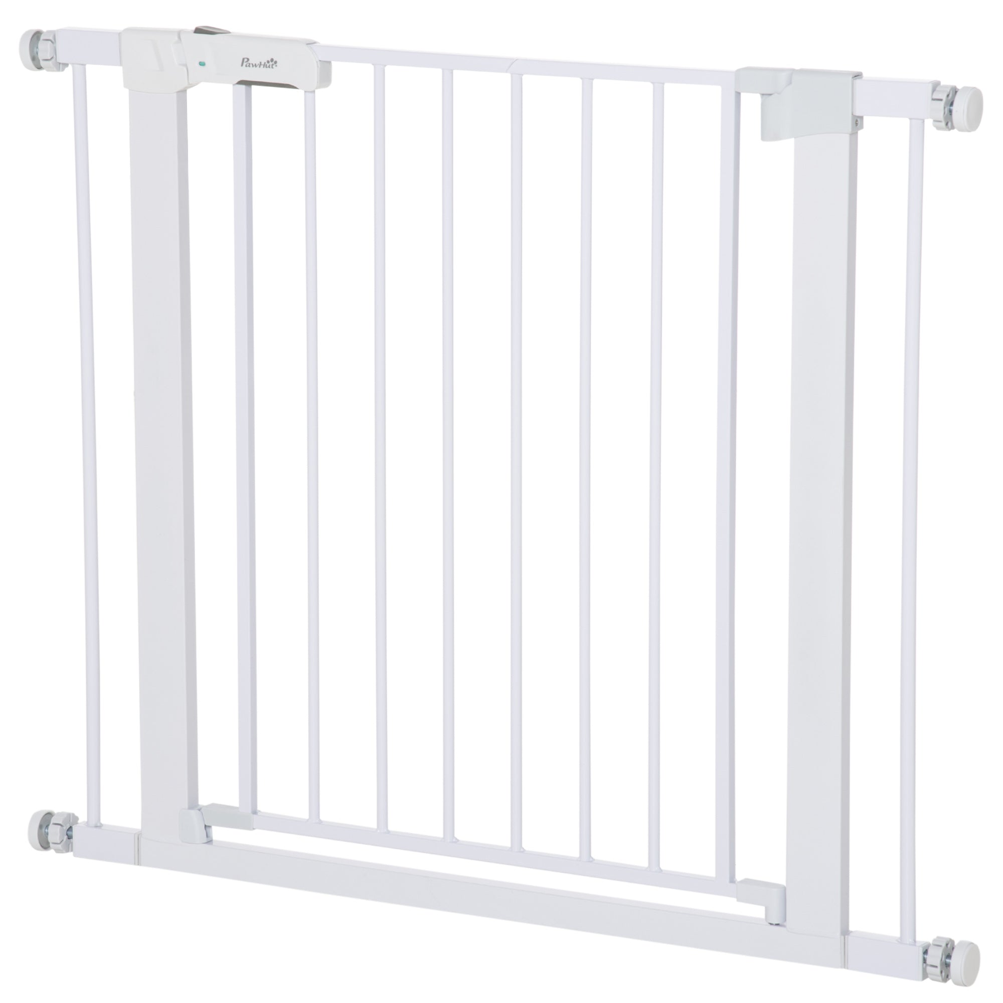 Dørgitter, Ingen Boring Nødvendig, Justerbar Bredde 75 96 Cm, åbning Med En Hånd, Metal, Hvid, Automatisk Lukkende Babysikkerhedsgitter Black Friday Aosom Tilbud
