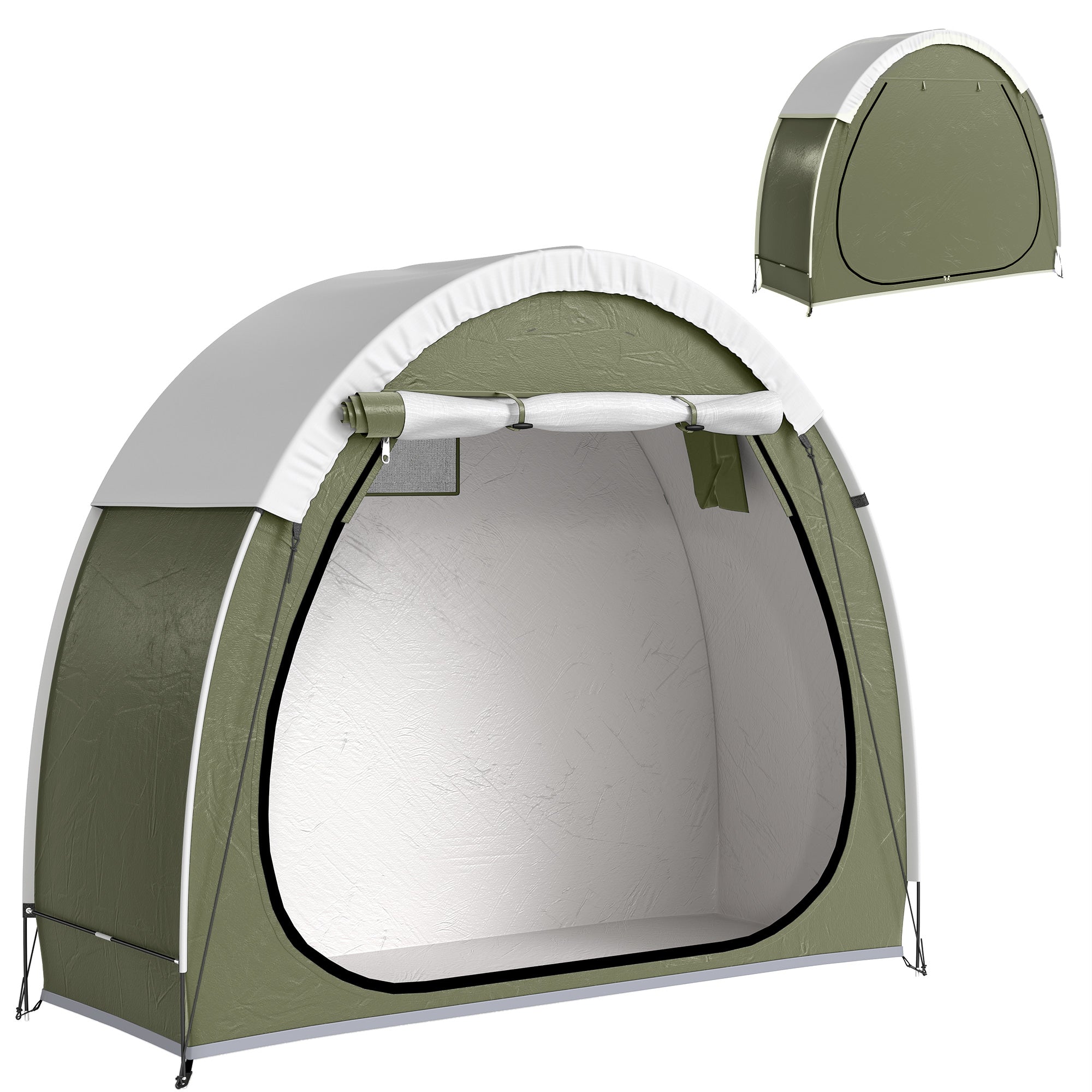 Cykeltelt Til 2 Cykler, Cykelgarage Med Ventilation, Upf50+ Vandtæt, 210d Oxford, 200 X 80 X 170 Cm Black Friday Aosom Tilbud