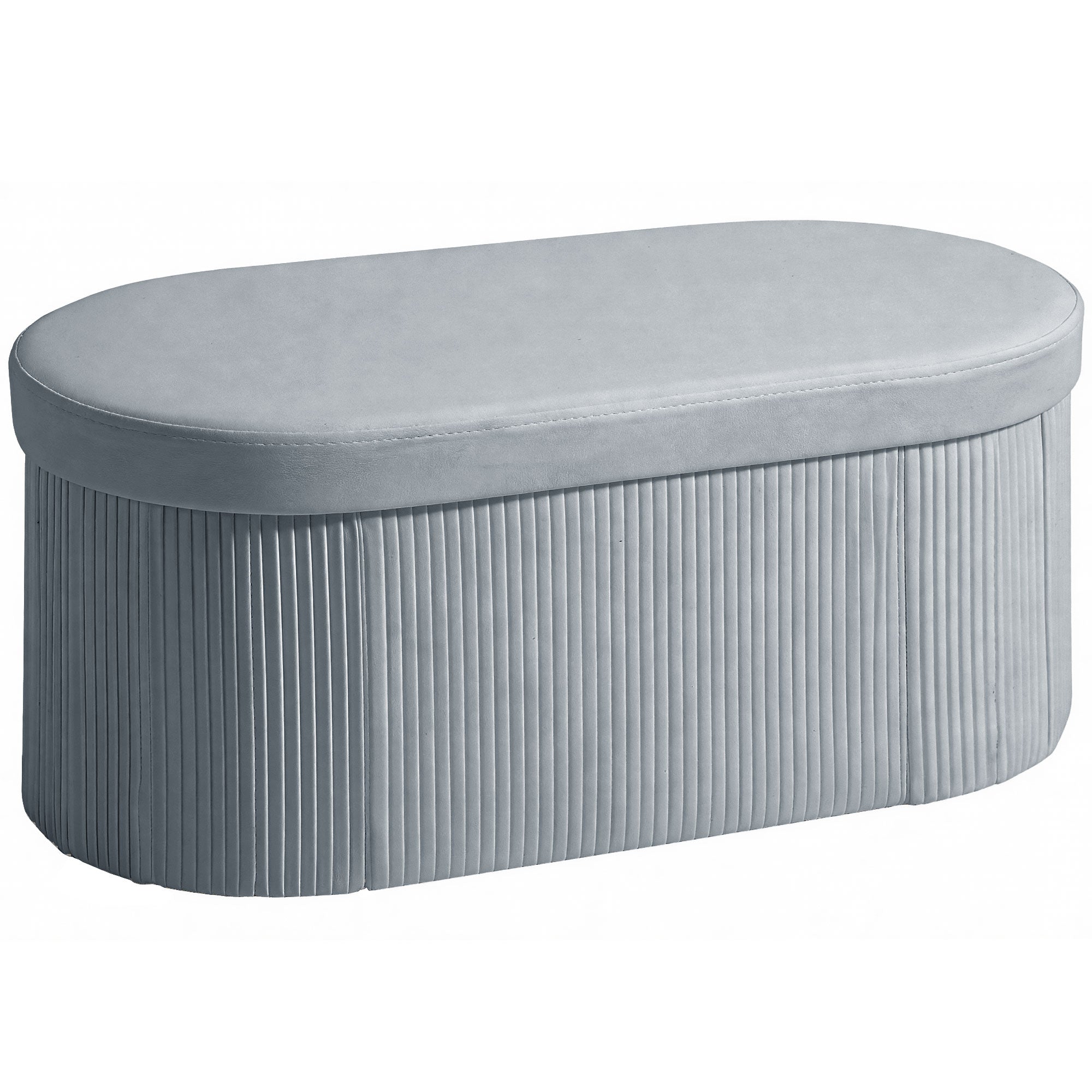 Sammenklappelig Opbevaringsbænk Med Fløjlslook, Egnet Til Stue, 76 X 38 X 35 Cm, Mørkegrå Black Friday Aosom Tilbud