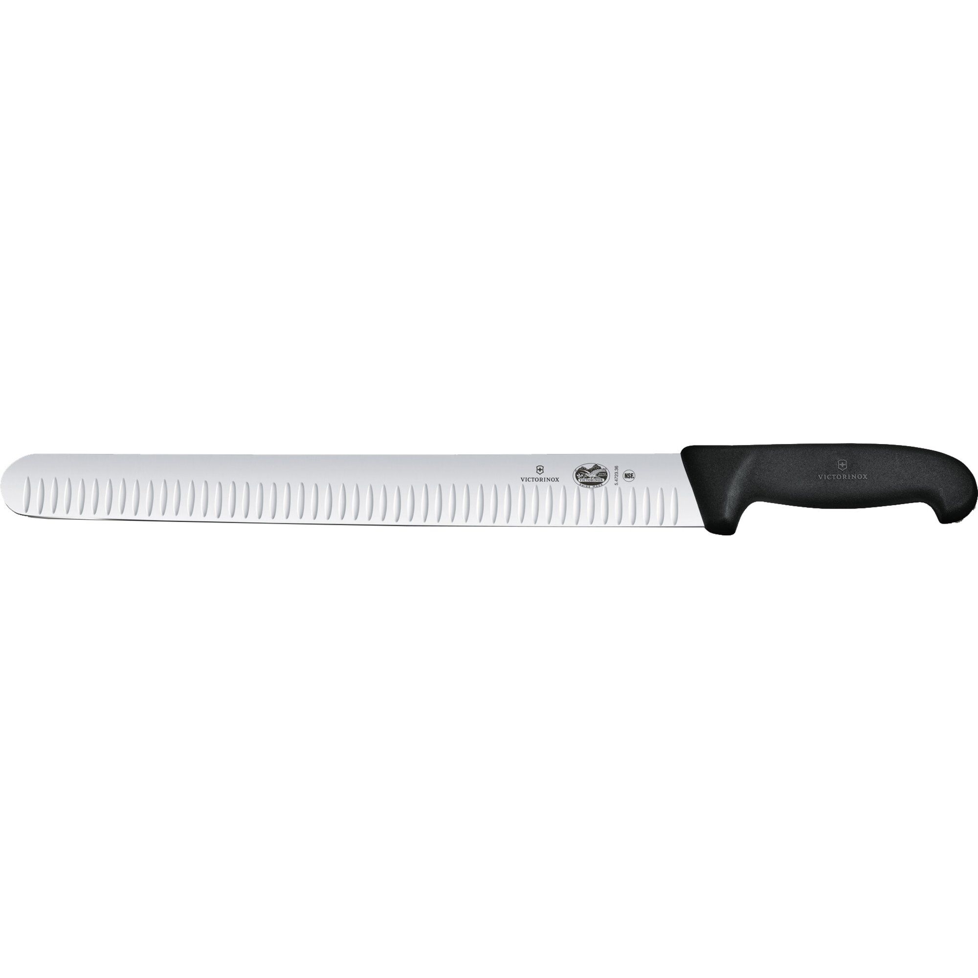 Lang Skinkekniv Olivenslebet Med Fibrox Skæfte, 36cm. Black Friday Victorinox Tilbud