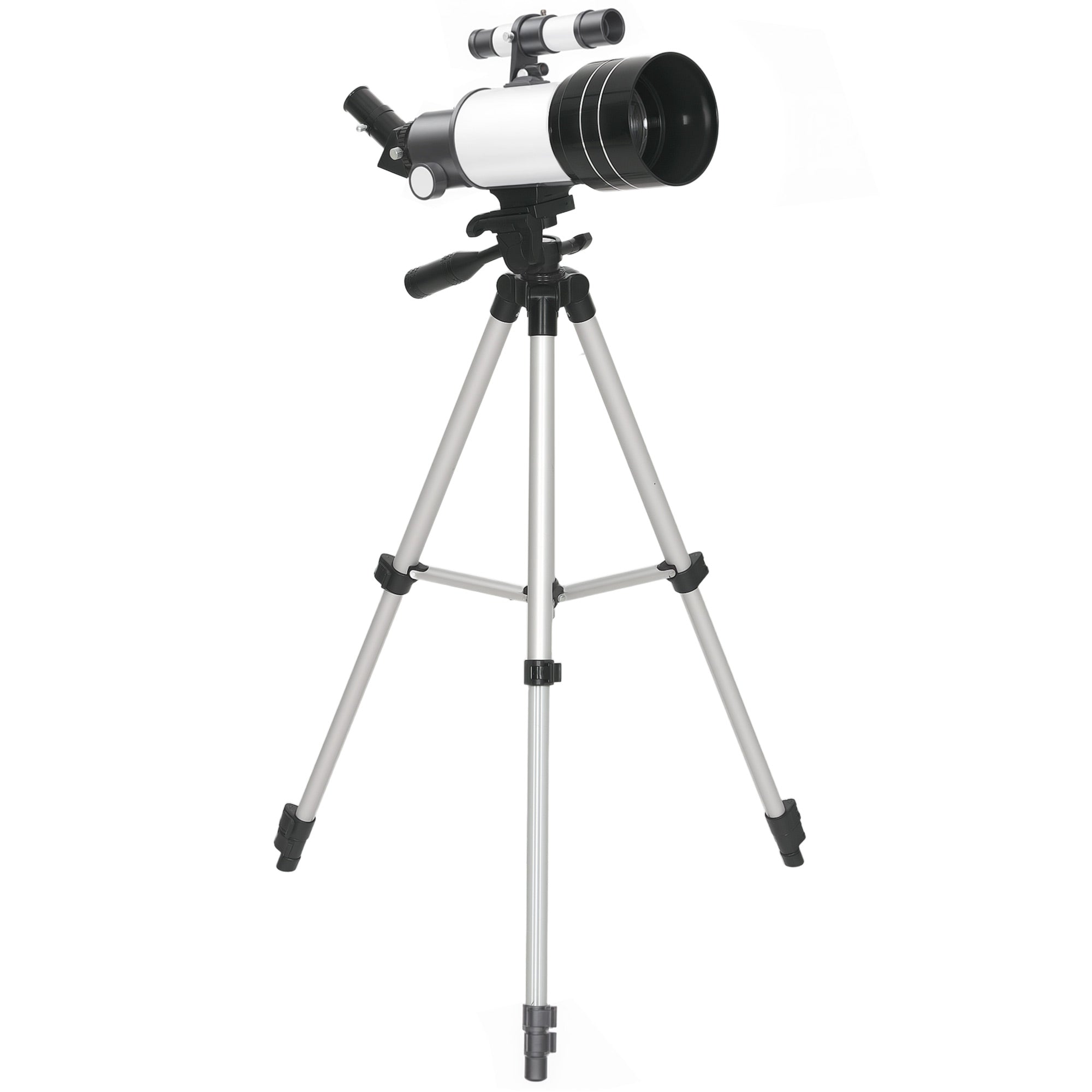 Teleskop, 70 Mm Linse, 5 X 24 Kikkert, Justerbart Stativ, Sølvfarvet Black Friday Aosom Tilbud