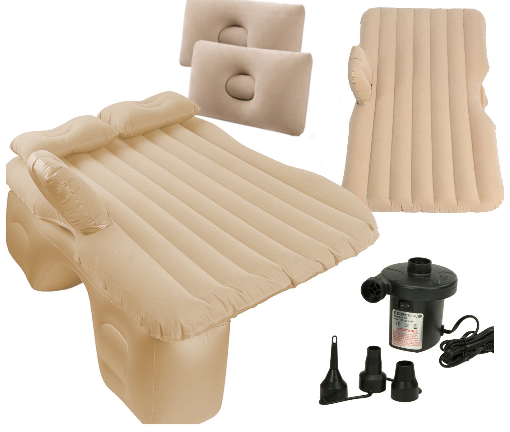Bilmadras Oppustelig Bil + Pumpe Beige Black Friday Ikonka Tilbud