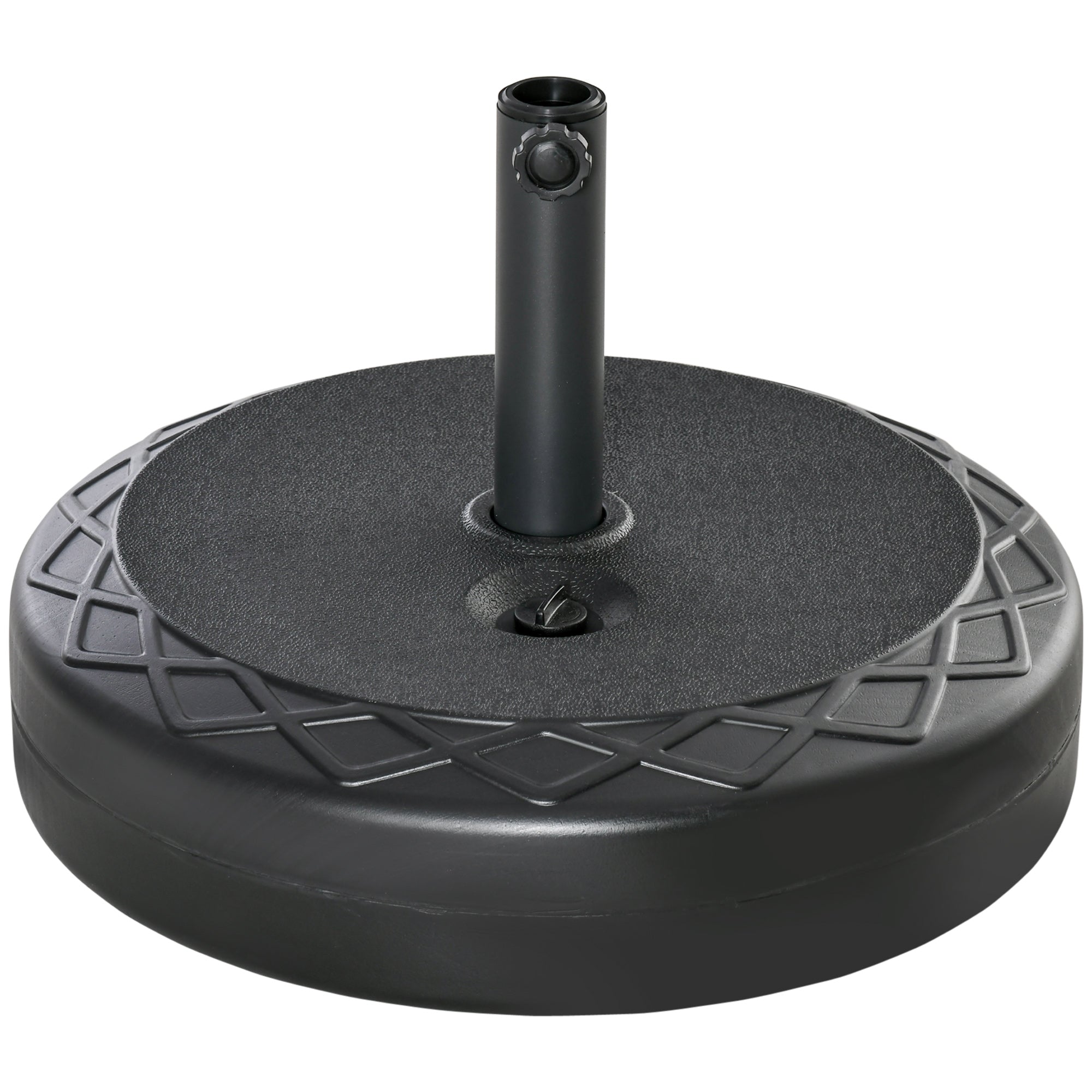 Parasolstativ Parasolholder, Vejrbestandig, Fyldbar, ø55 X 38h Cm, Sort Black Friday Aosom Tilbud