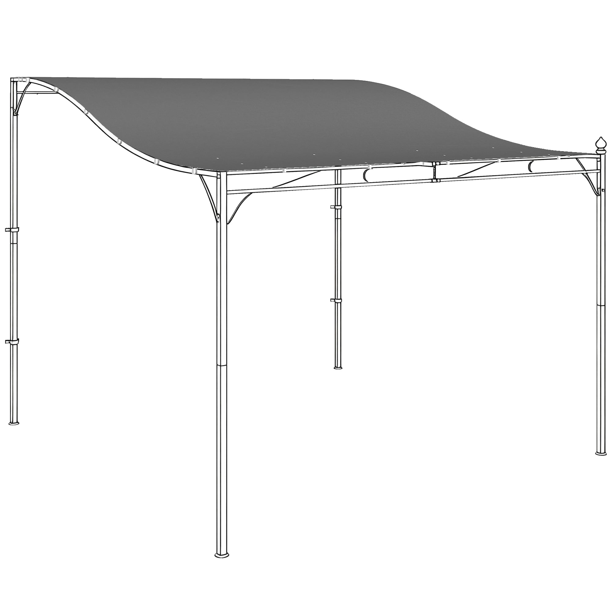 Udskiftningstag Til Pergola, Solsejl Til Terrassetag, Udskiftningstagpresenning Til 3 X 3 M Pavillon, 298 X 293 Cm, Mørkegrå Black Friday Aosom Tilbud