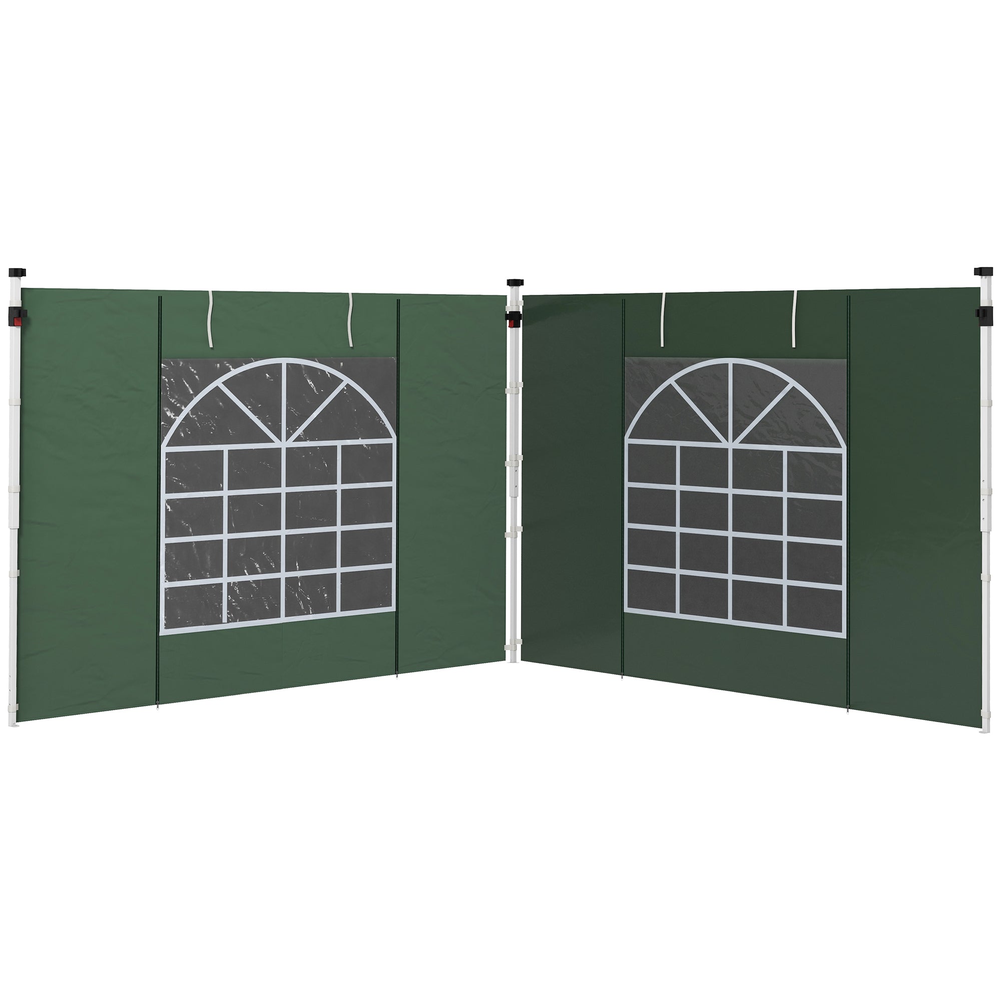 Solrige Sidevægge Til 3 X 3 3 X 6 M Pavillon, Sidepaneler Med Vindue, Dør, Reservevægge Til Partytelt, Oxford Stof, Grøn Black Friday Aosom Tilbud